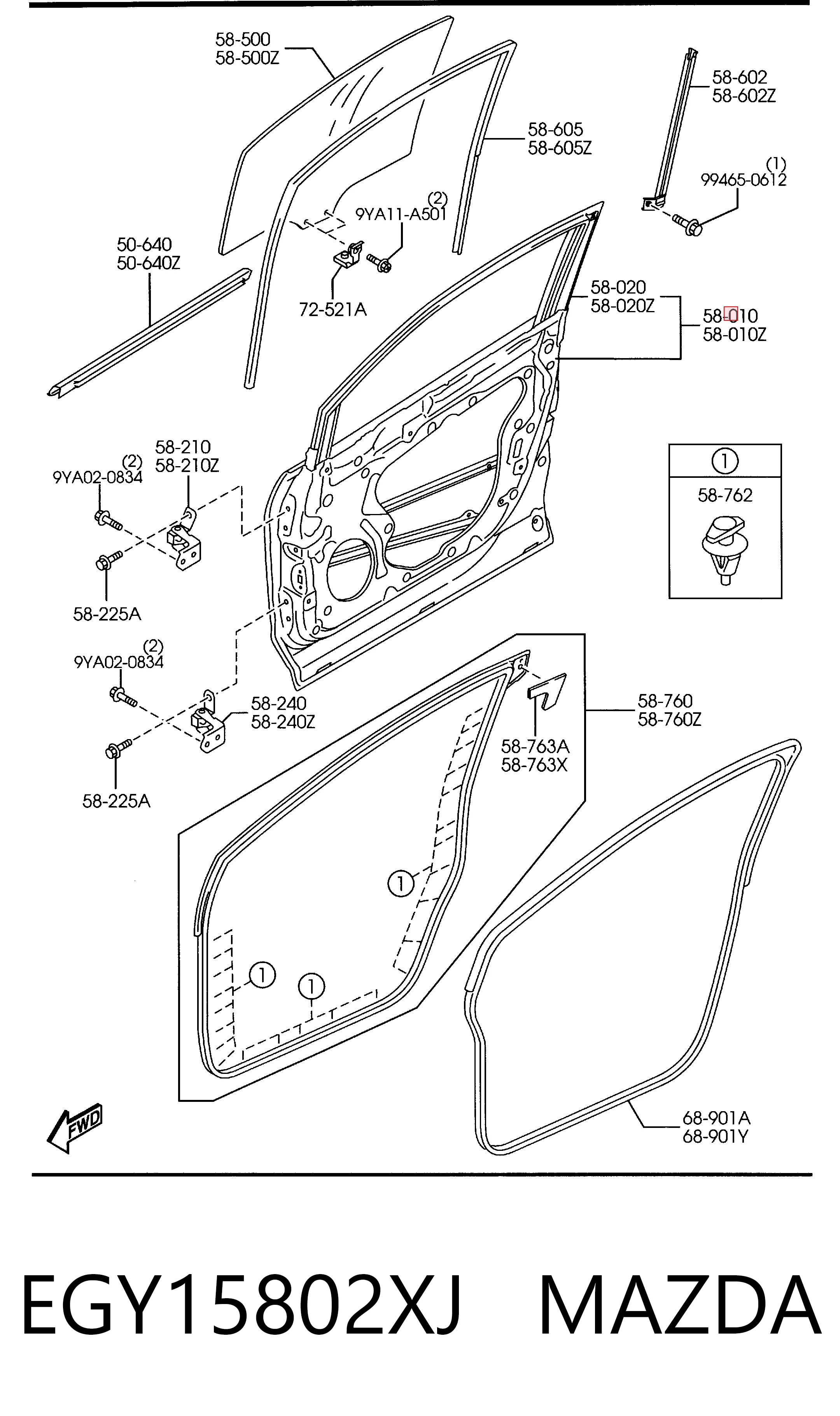 Дверь передняя правая на Mazda CX-7  ER