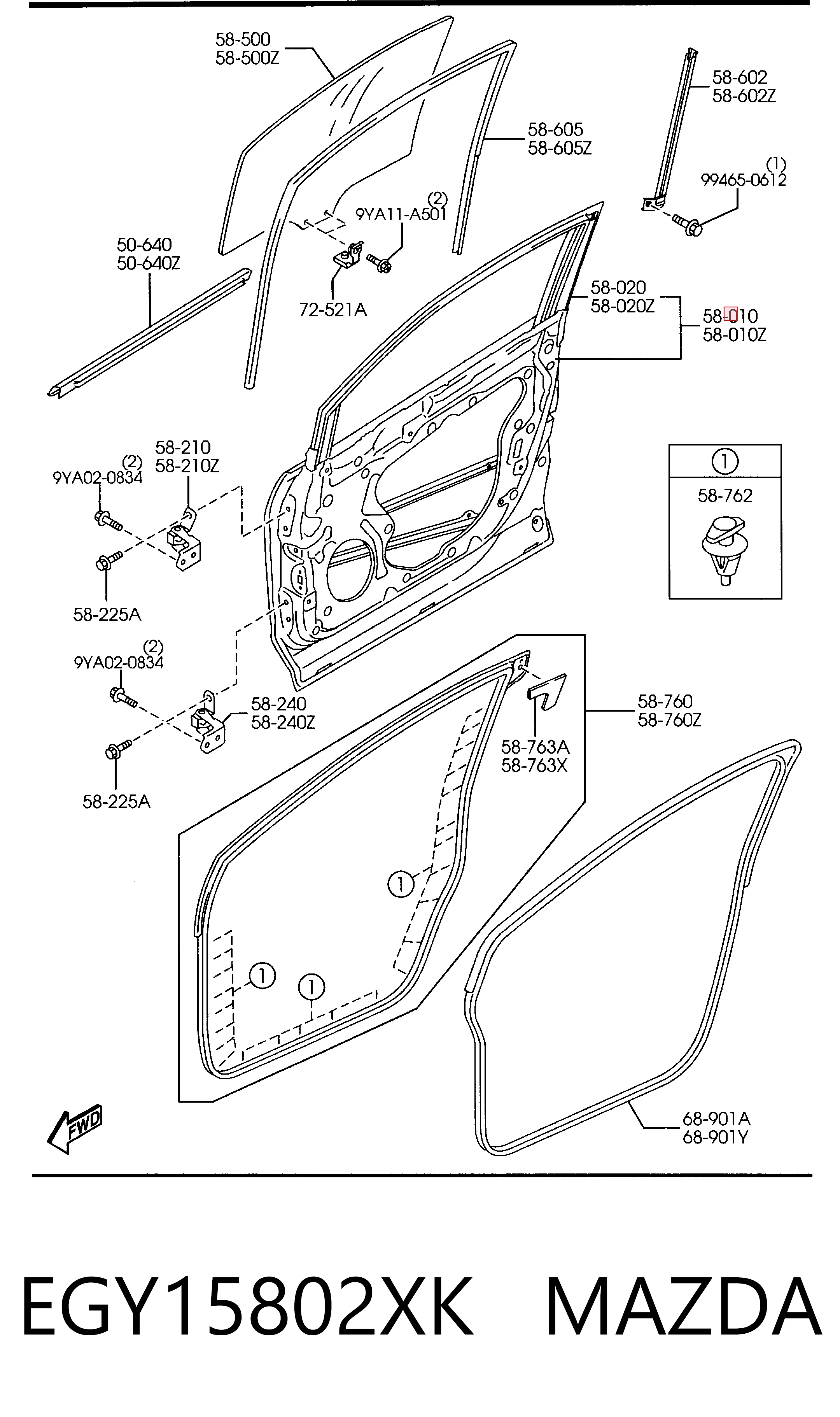 Дверь передняя правая Mazda CX-7 внедорожник (ER) (2006 - 2009) цена, от 139.36 USD