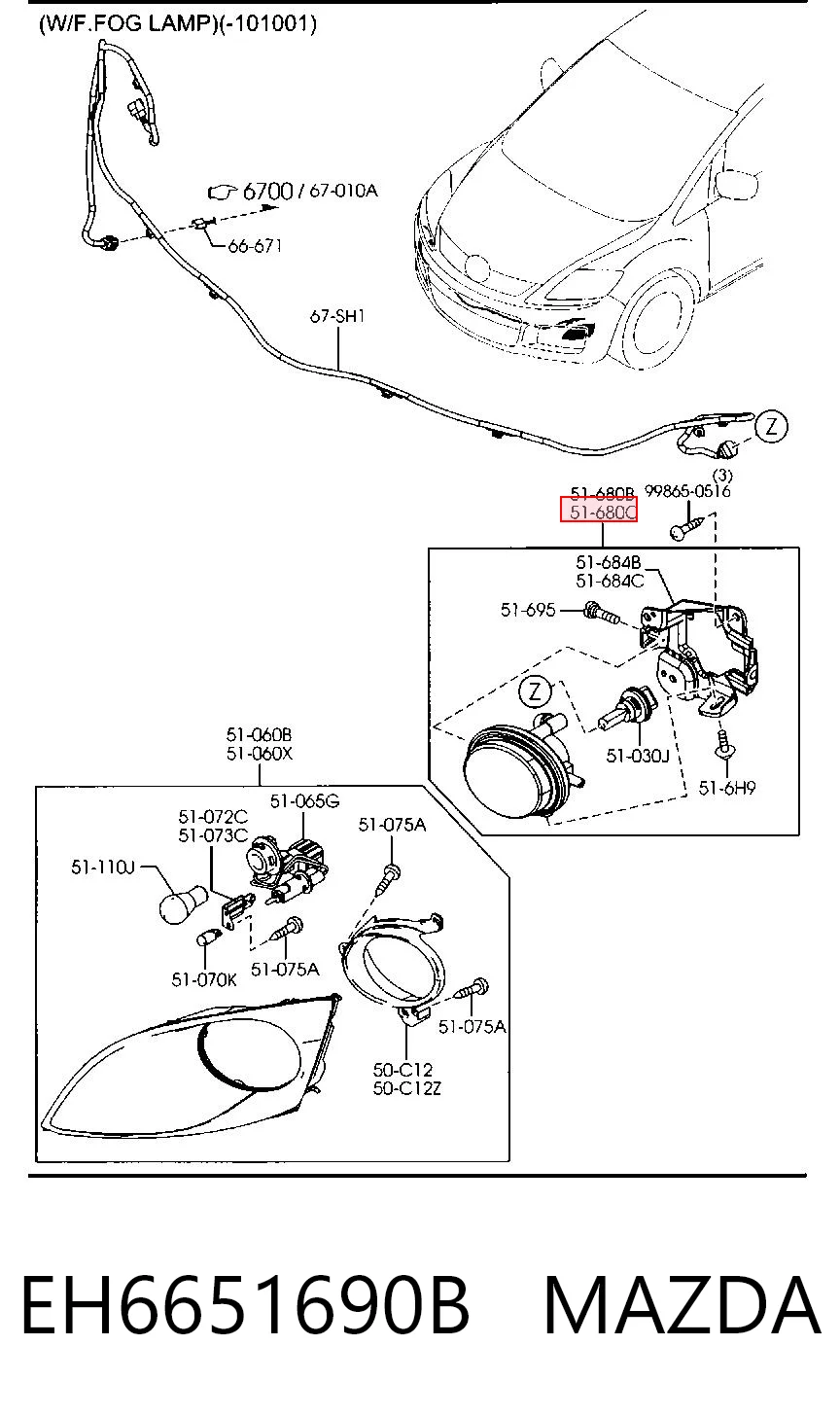 Противотуманная фара левая на Mazda CX-7  ER