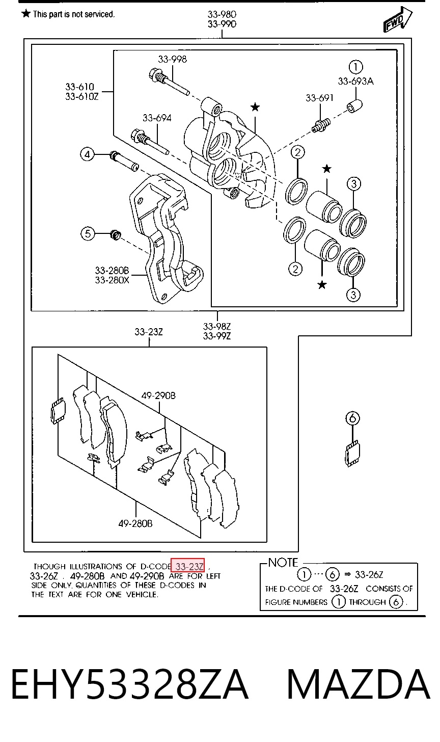 EHY53328ZA Mazda Колодки передние