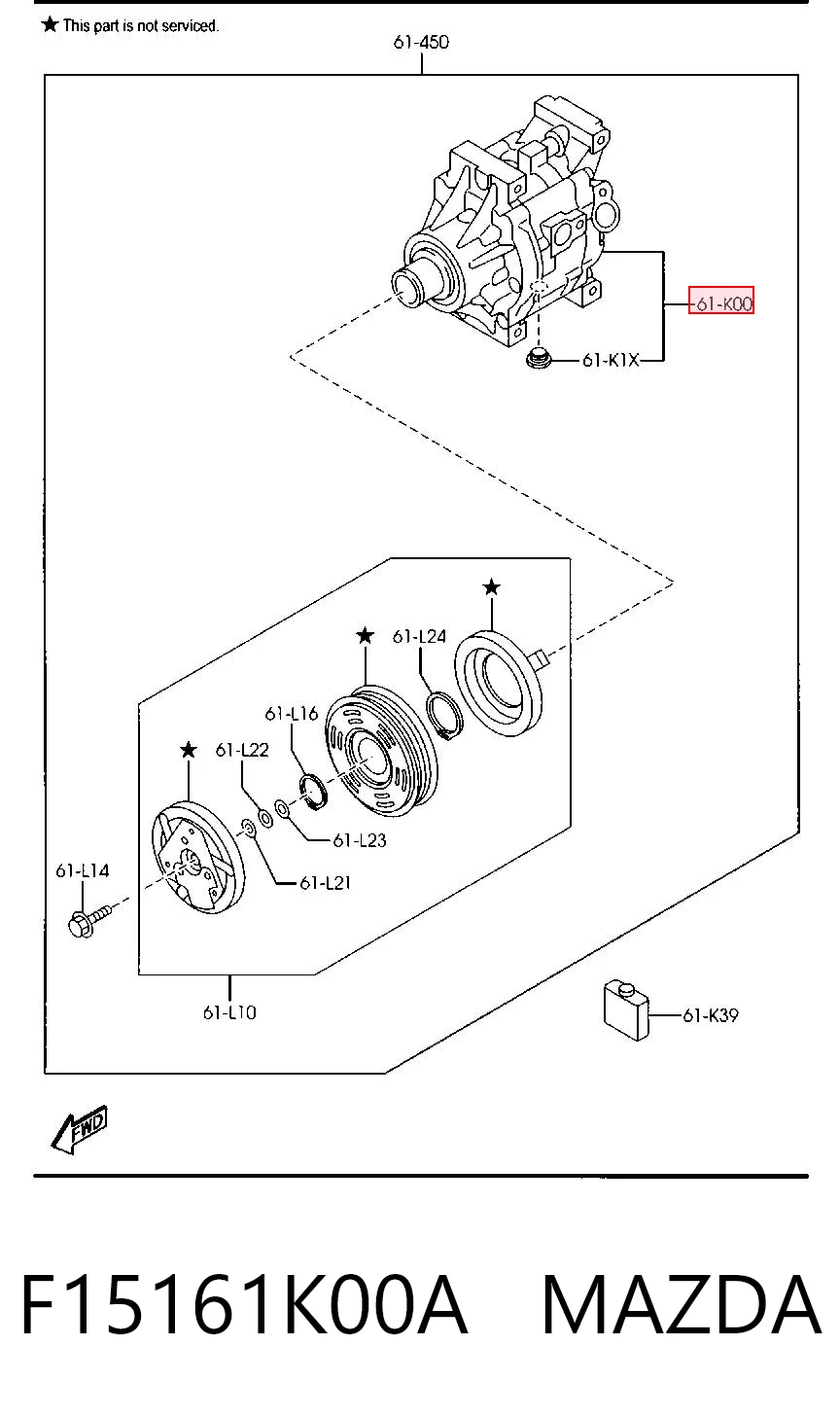 F15161K00A Mazda Компрессор хладагента