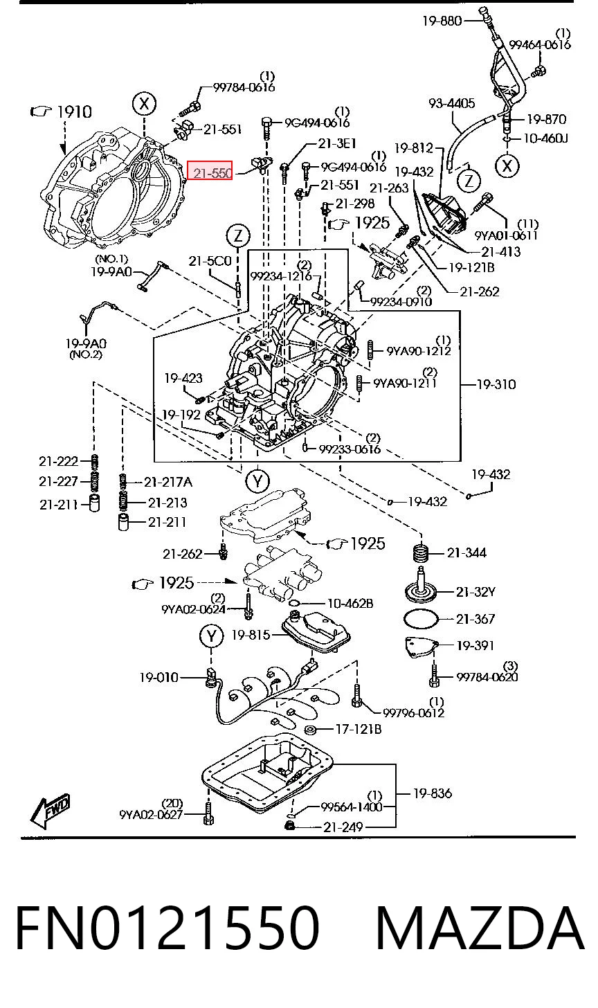 FN0121550 Mazda Датчик скорости спидометра
