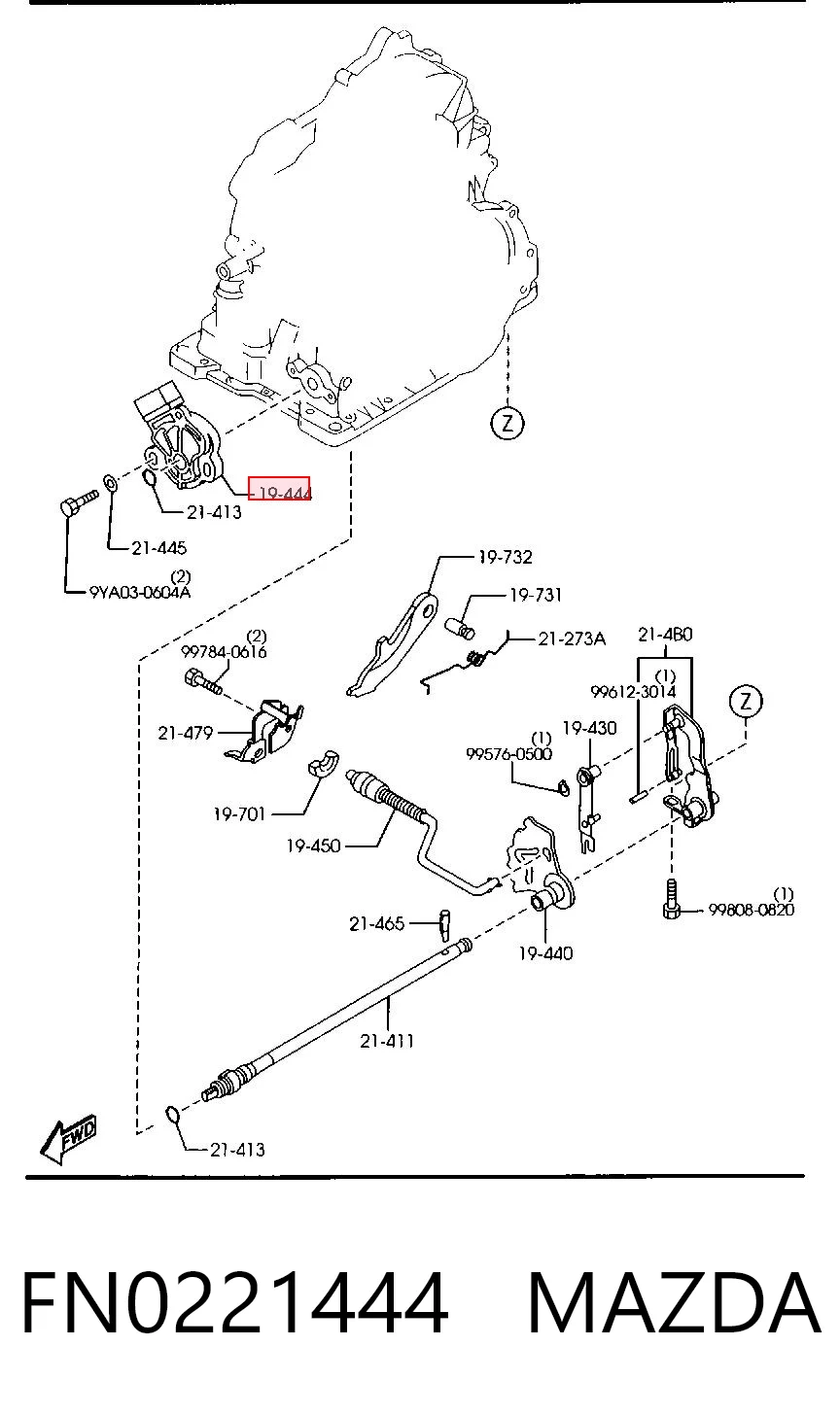 FN0221444 Mazda Датчик положения селектора АКПП