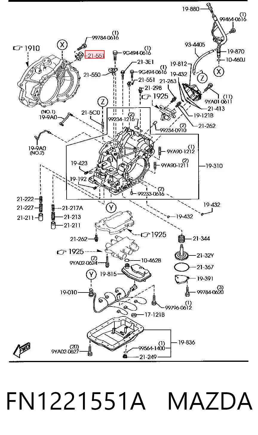 FN1221551A Mazda Датчик скорости спидометра