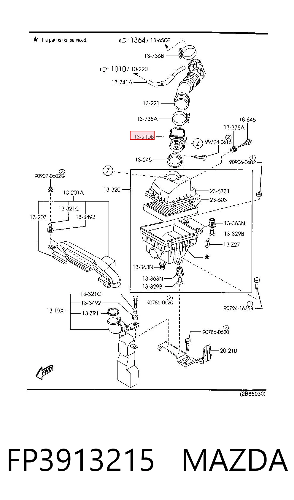 FP3913215 Mazda Датчик расхода воздуха