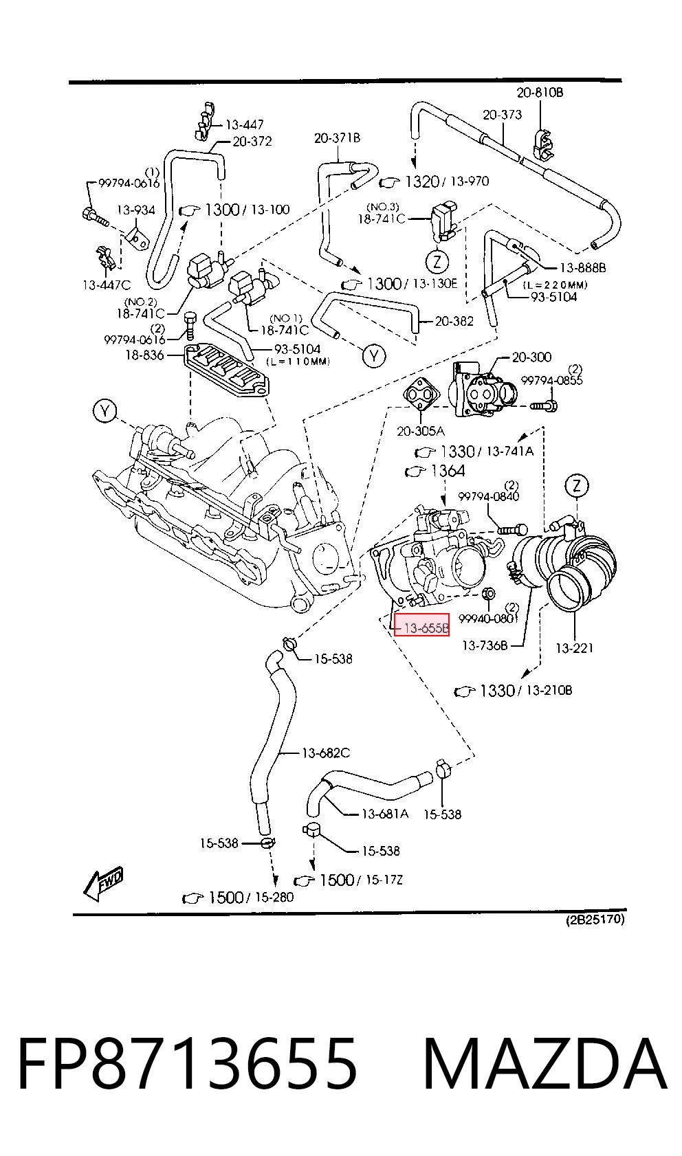 FP8713655 Mazda Прокладка дроссельной заслонки