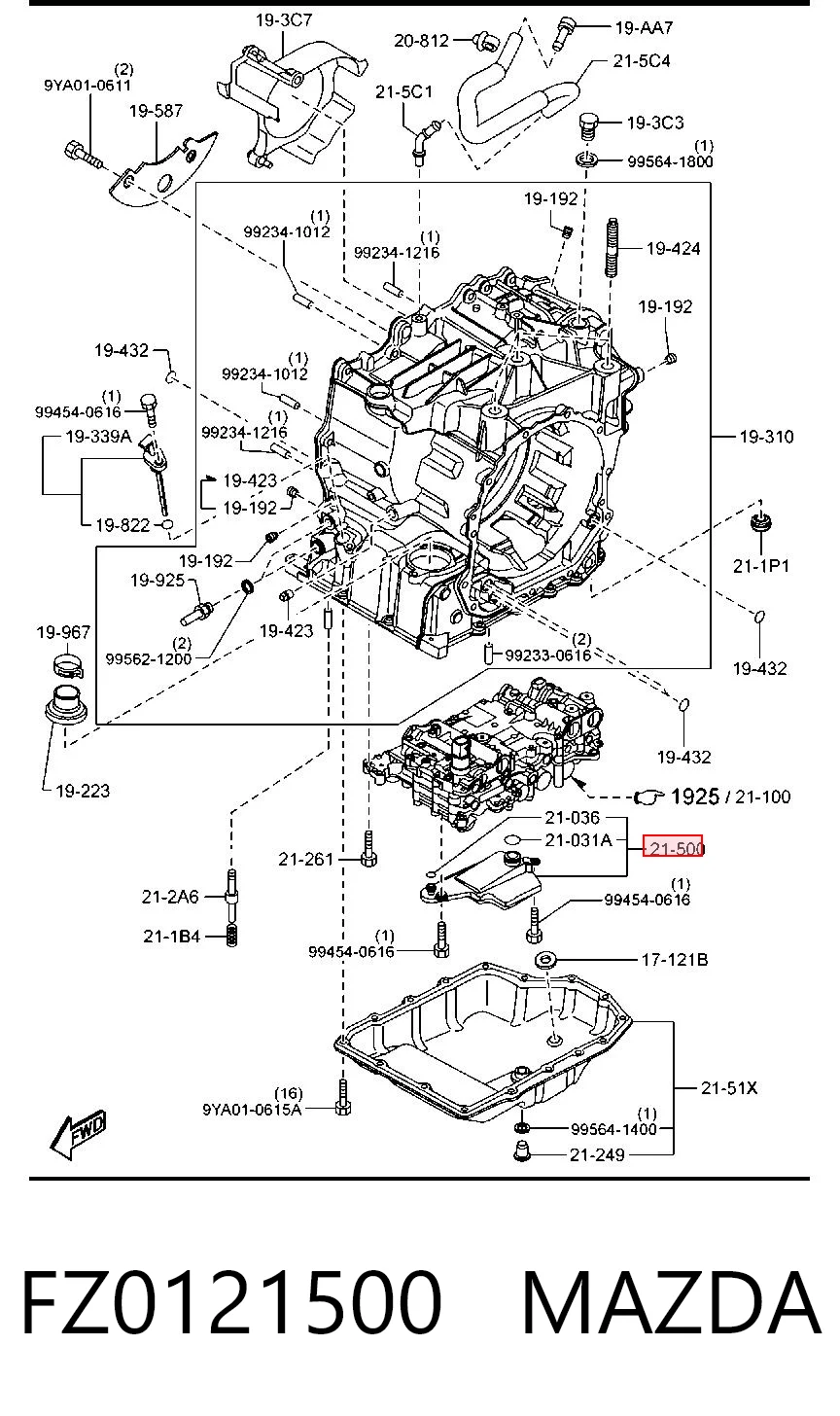 FZ0121500 Mazda Масляный фильтр АКПП