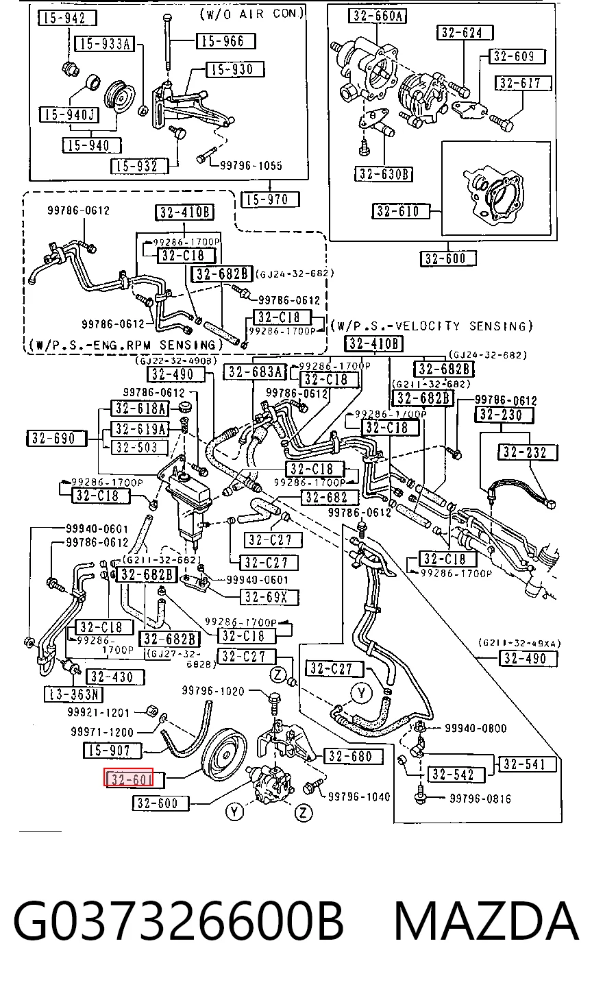 Купить Насос ГУР Мазда 626 V GF