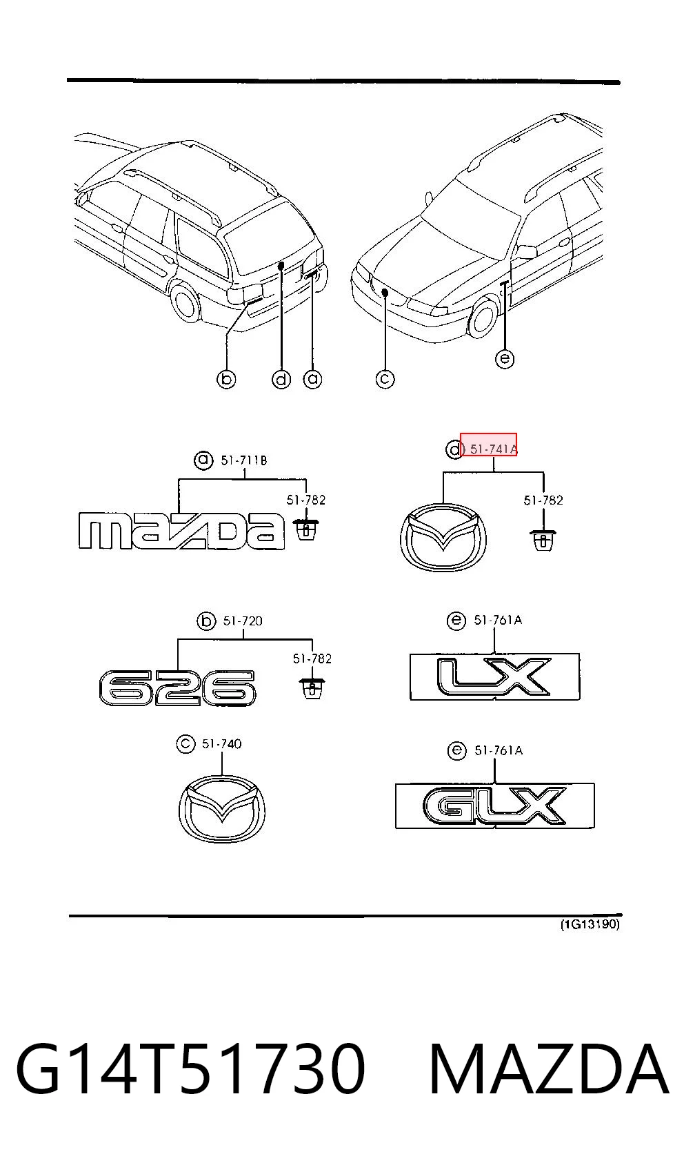 Эмблема крышки багажника (фирменный значок) Mazda 626 5 GW