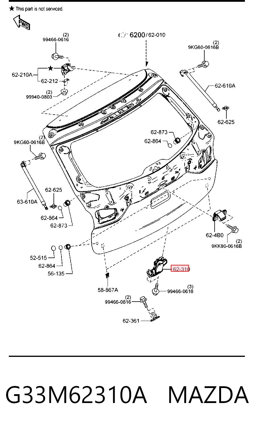 G33M62310A Mazda Замок пятой двери