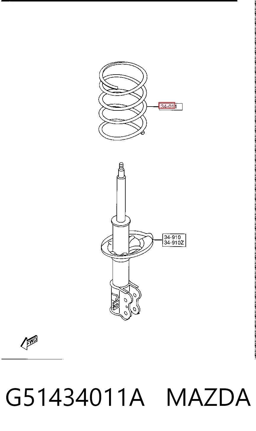  Передняя пружина Mazda 626 4
