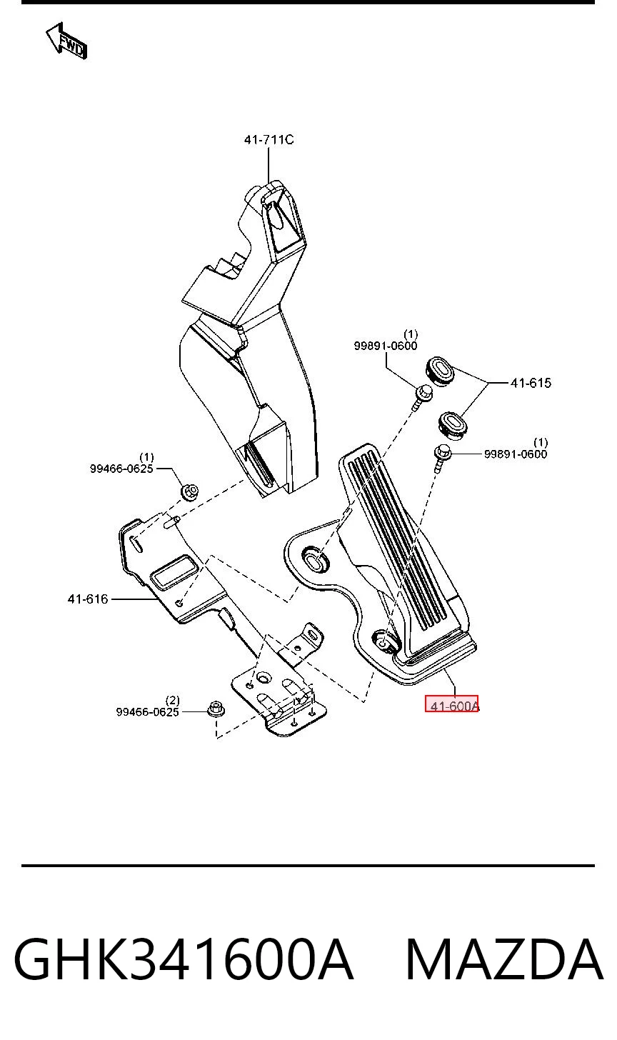 Педали газа на Mazda CX-5 I KE, GH