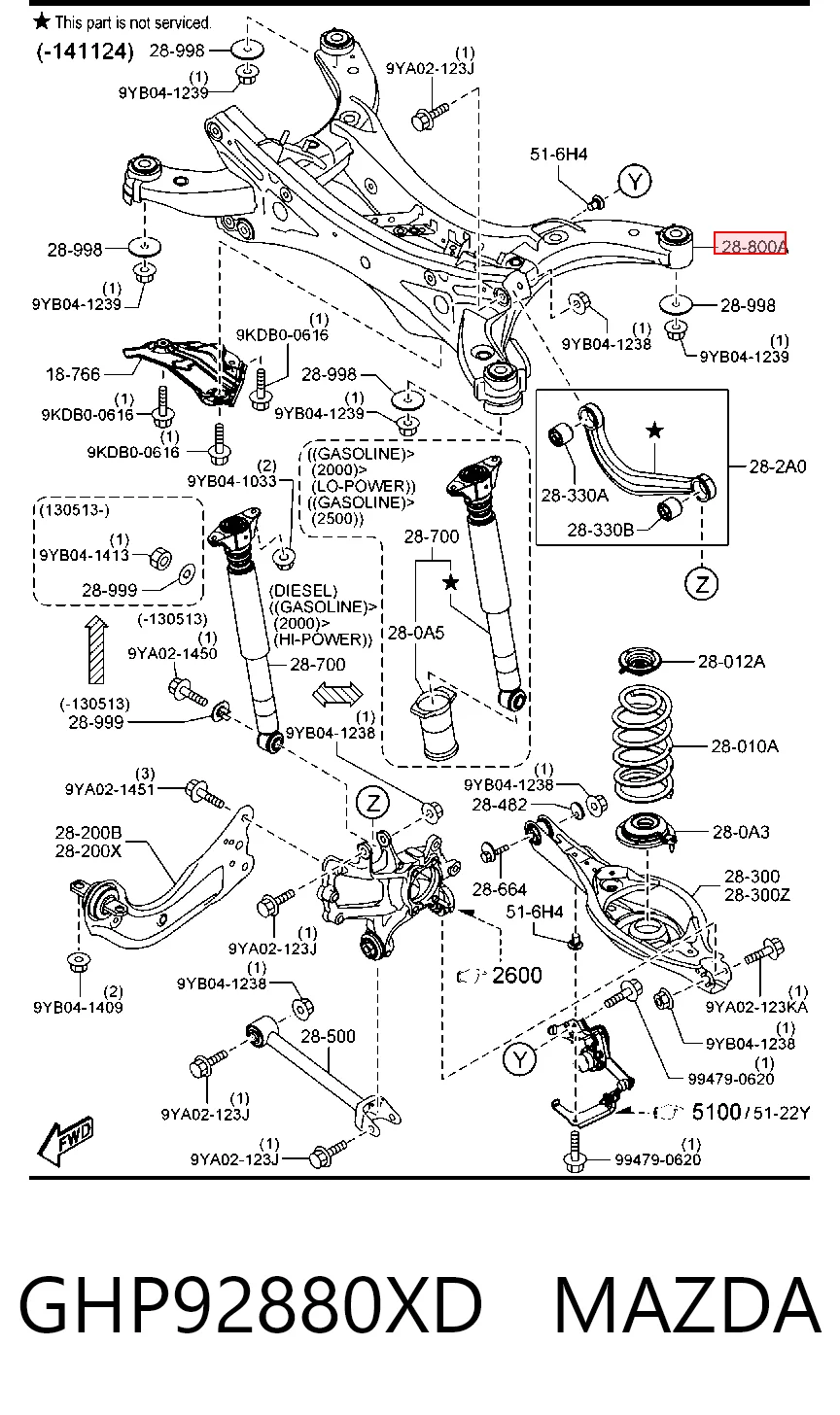 Балка задней подвески поперечная Mazda 6 седан (GJ, GL) (2012 - 2023) цена, от 31.85 USD
