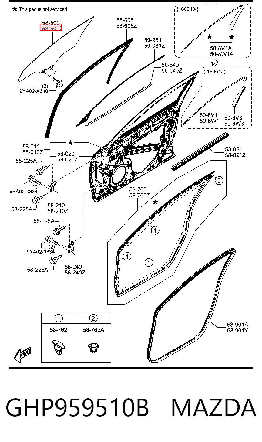 Купить AB30134A XYG Стекло передней двери, левой