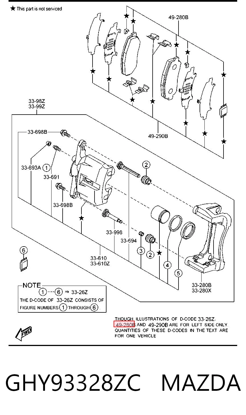 GHY93328ZC Mazda Колодки передние