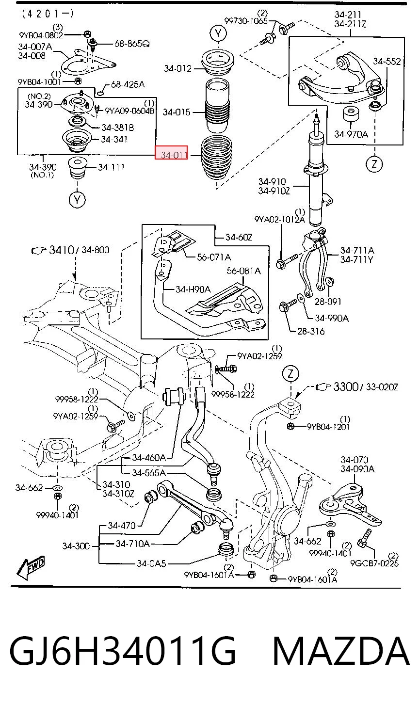  Передняя пружина Mazda 6 
