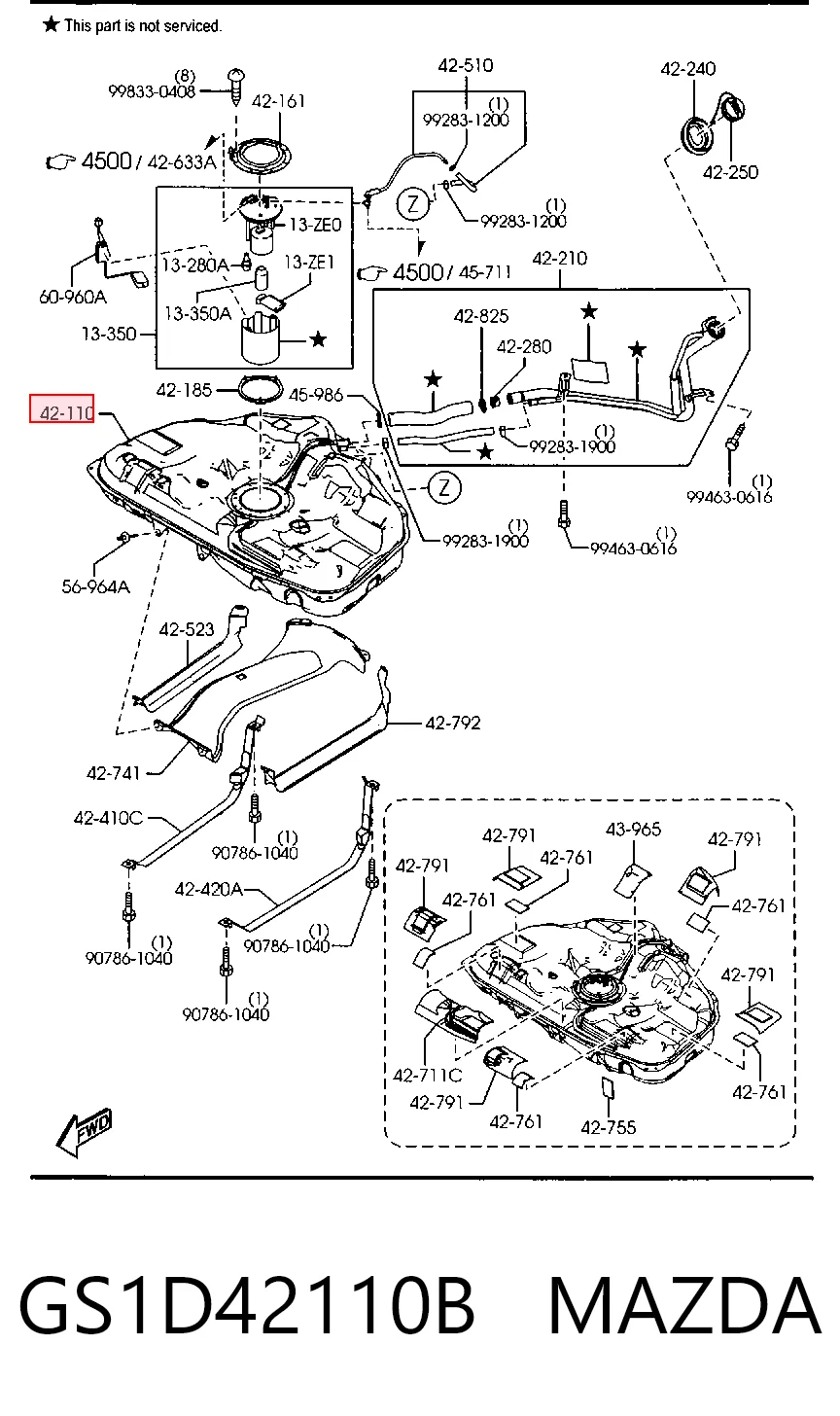 Бак топливный на Mazda 6  GH