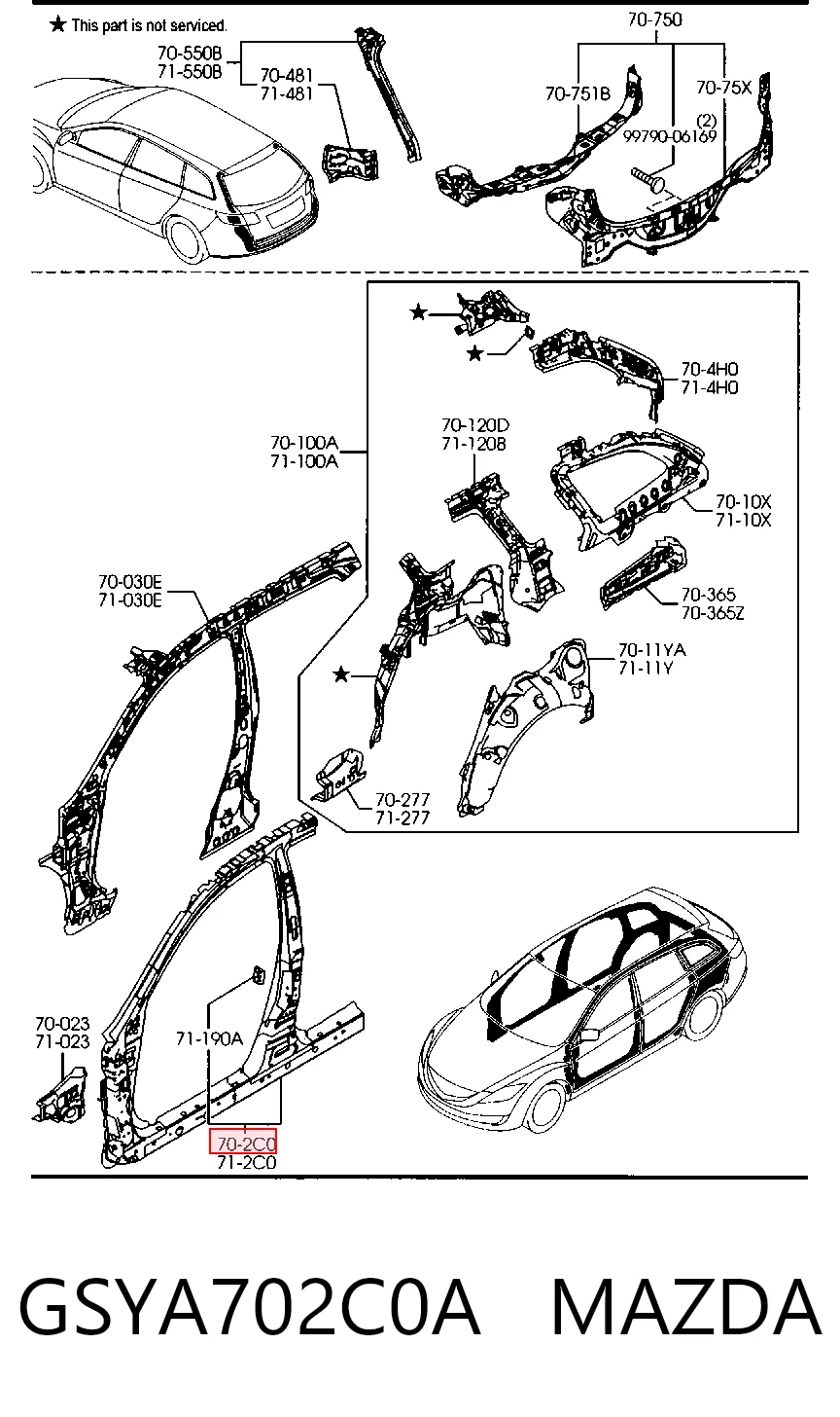 Порог наружний правый на Mazda 6  GH