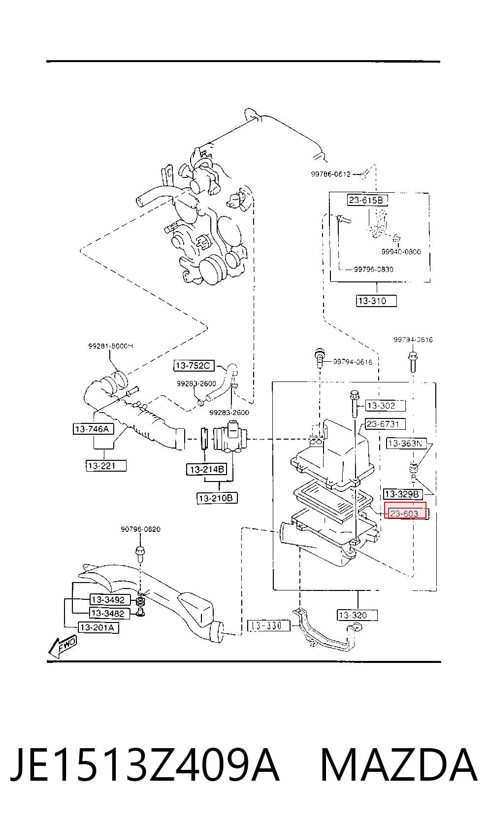  Воздушный фильтр Mazda 929 3