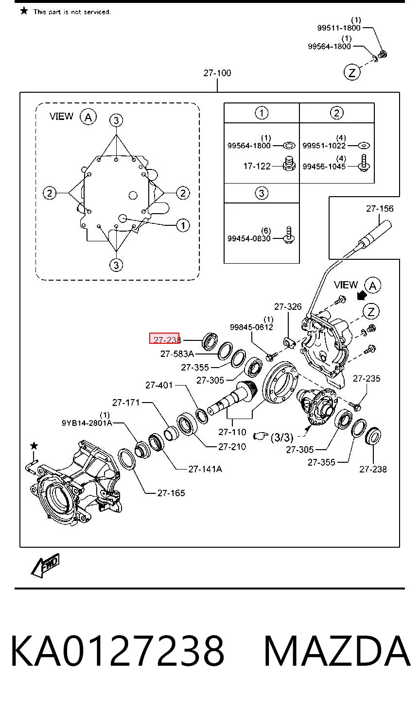KA0127238 Mazda Сальник редуктора заднего моста