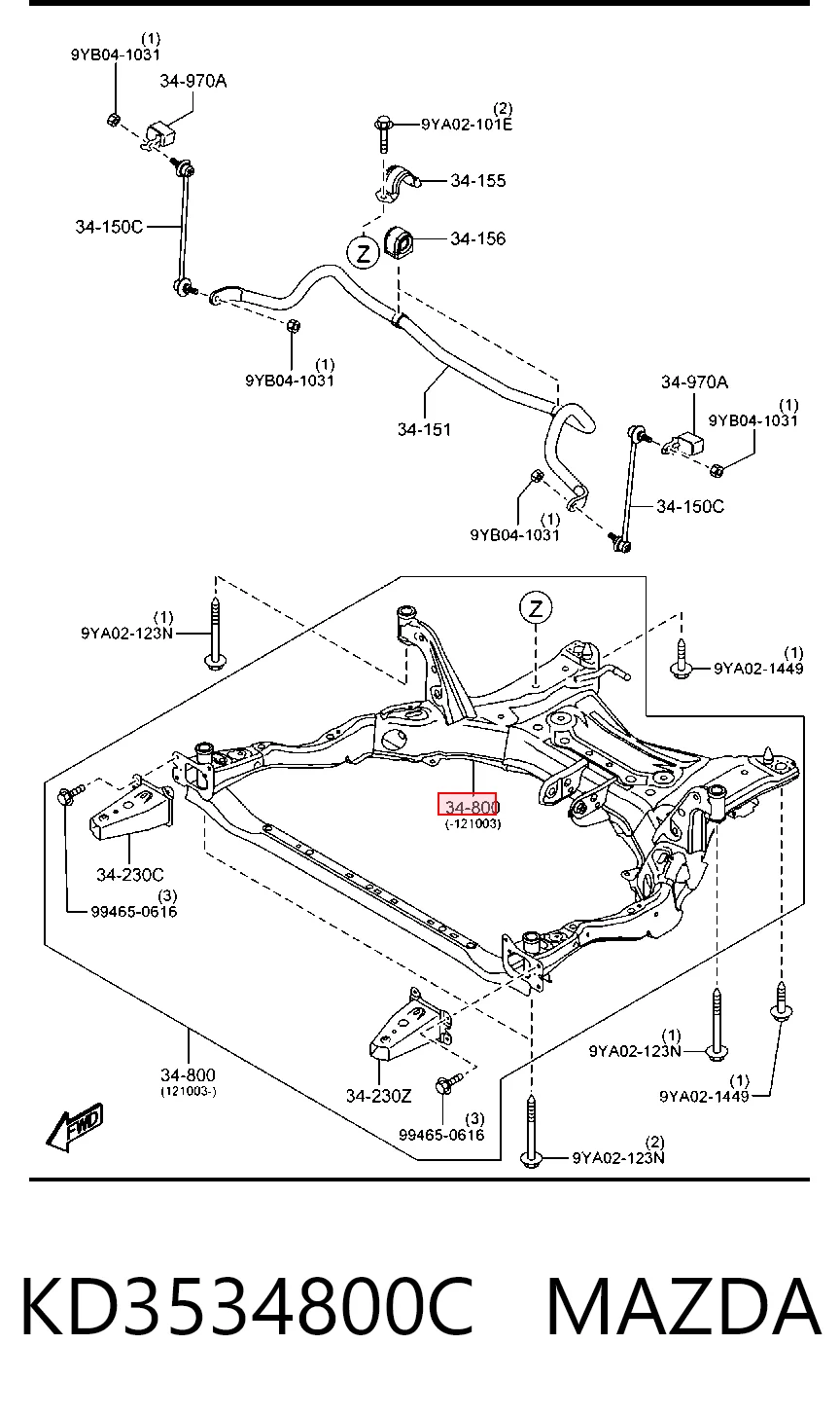 Подрамник передней подвески на Mazda CX-5 I KE, GH