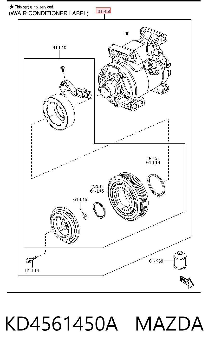Компрессор кондиционера KD4561450 HCC