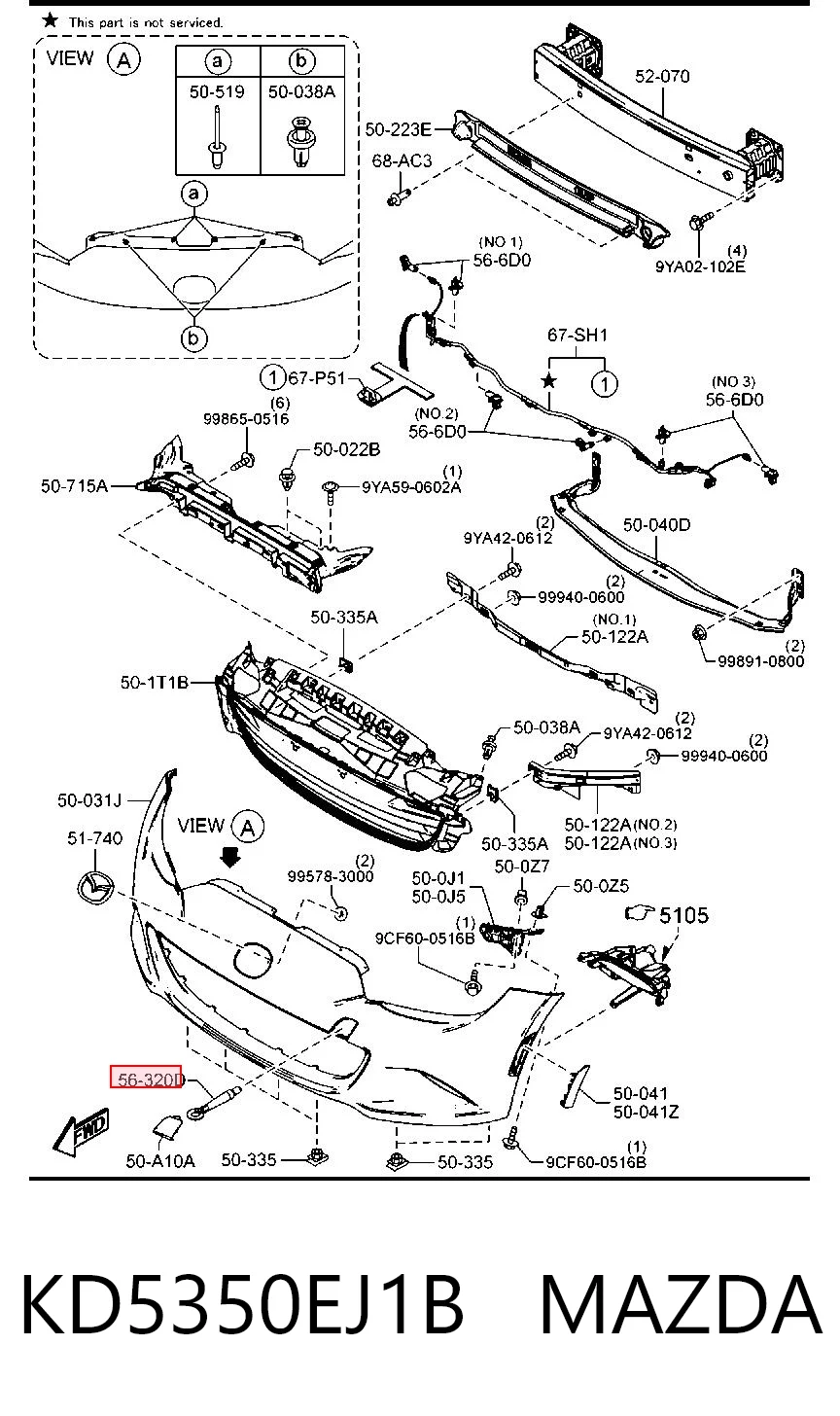 Крюк буксирный передний на Mazda 6  GJ, GL