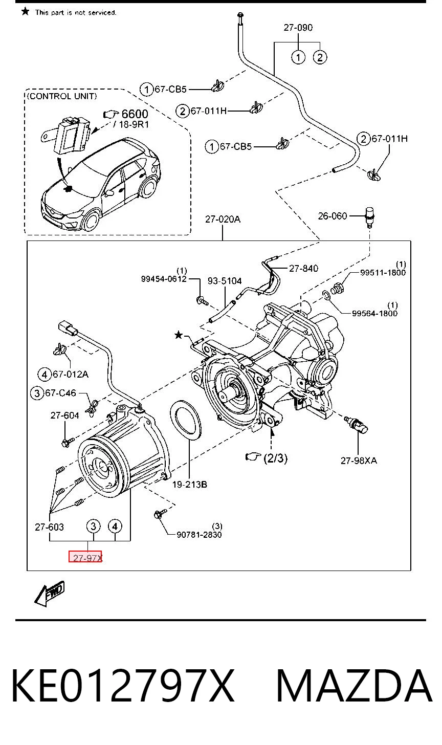 KE012797X Mazda Муфта подключения заднего моста