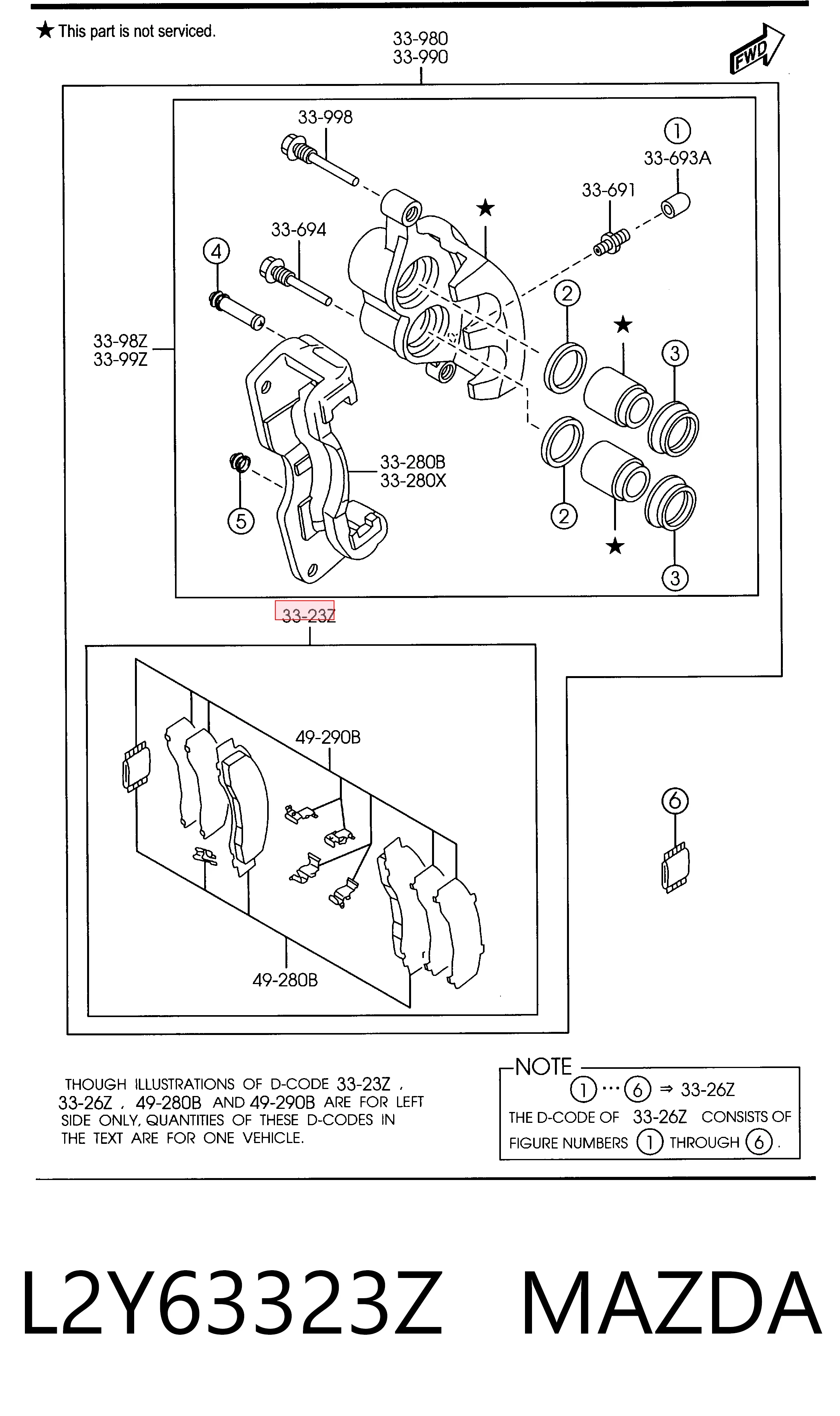 L2Y63323Z Mazda Колодки передние