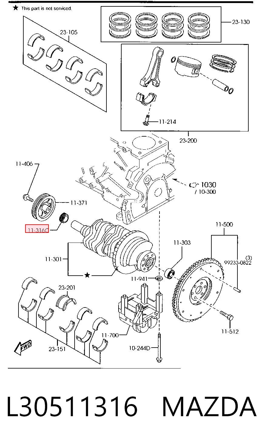 L30511316 Mazda Звезда коленчатого вала