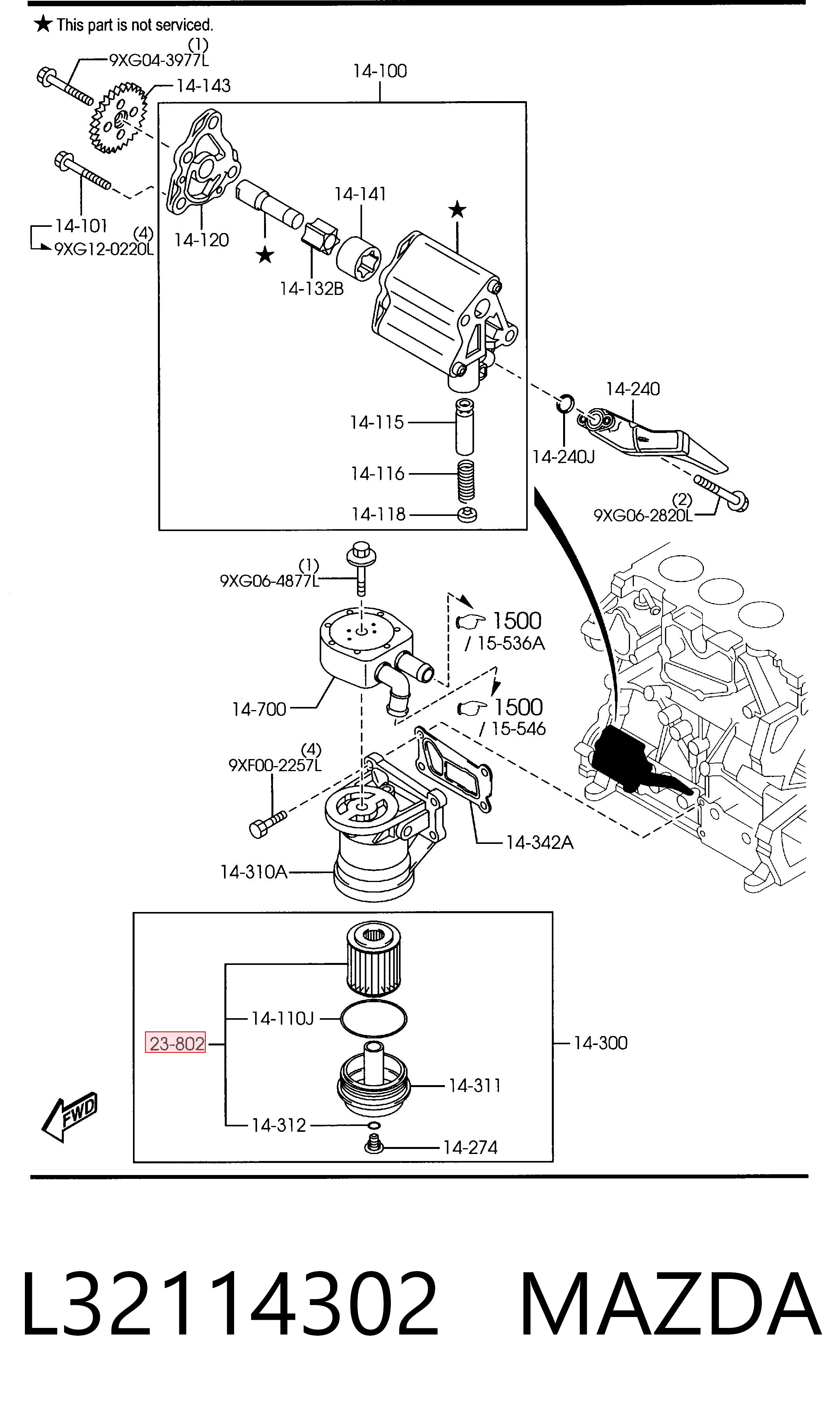 L32114302 Mazda Масляный фильтр двигателя