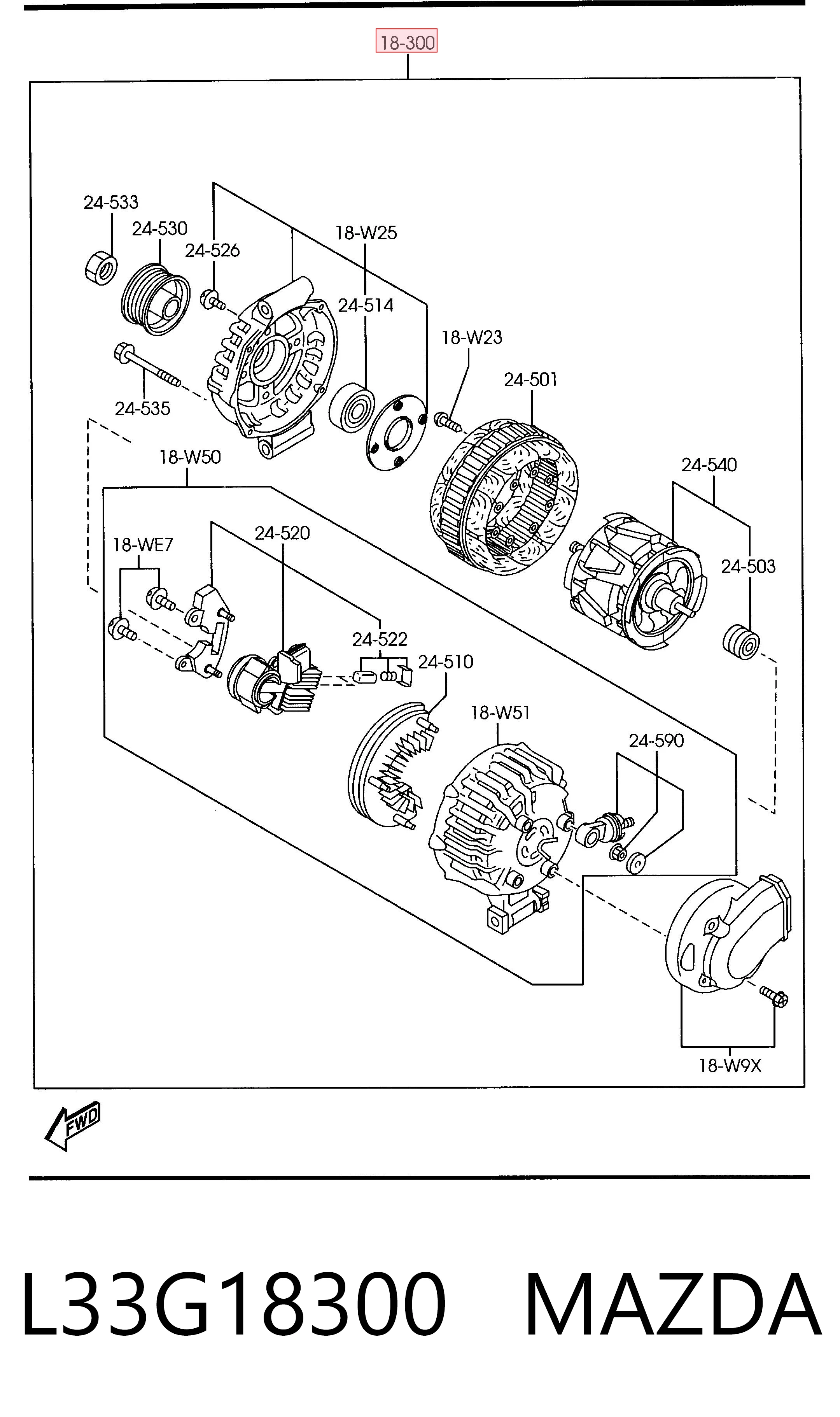 L33G18300 Mazda Генератор автомобильный
