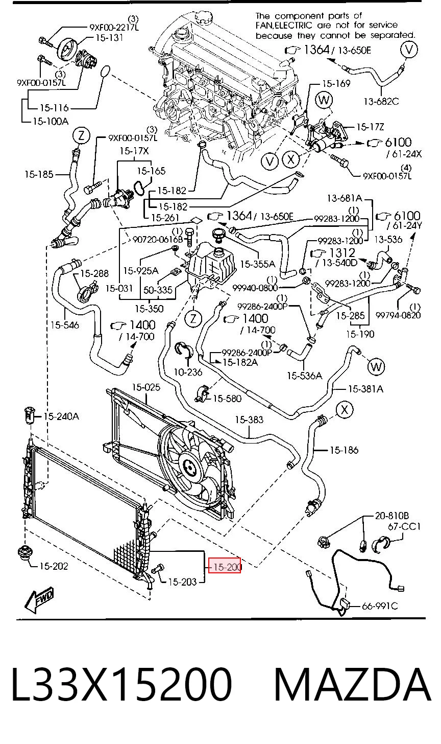 L33X15200 Mazda Радиатор основной