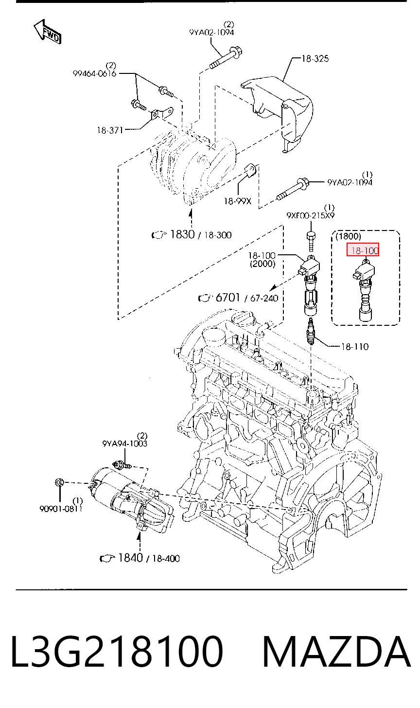 L3G218100 Mazda Катушка зажигания