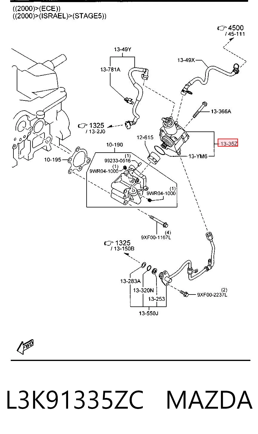 Насос топливный высокого давления (ТНВД) на Mazda 3  BL