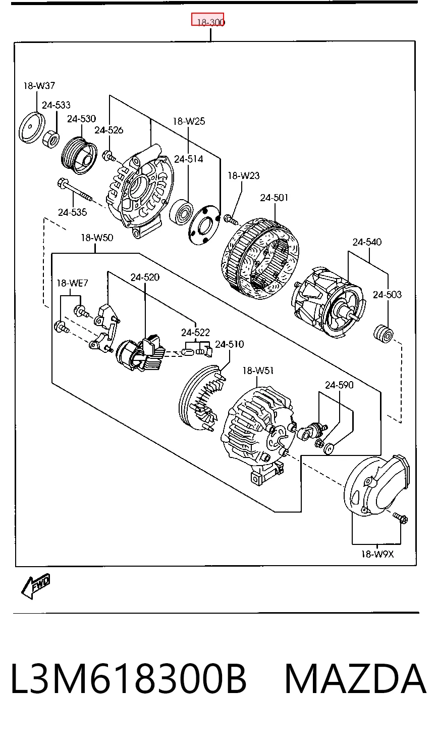 L3M618300B Mazda Генератор автомобильный
