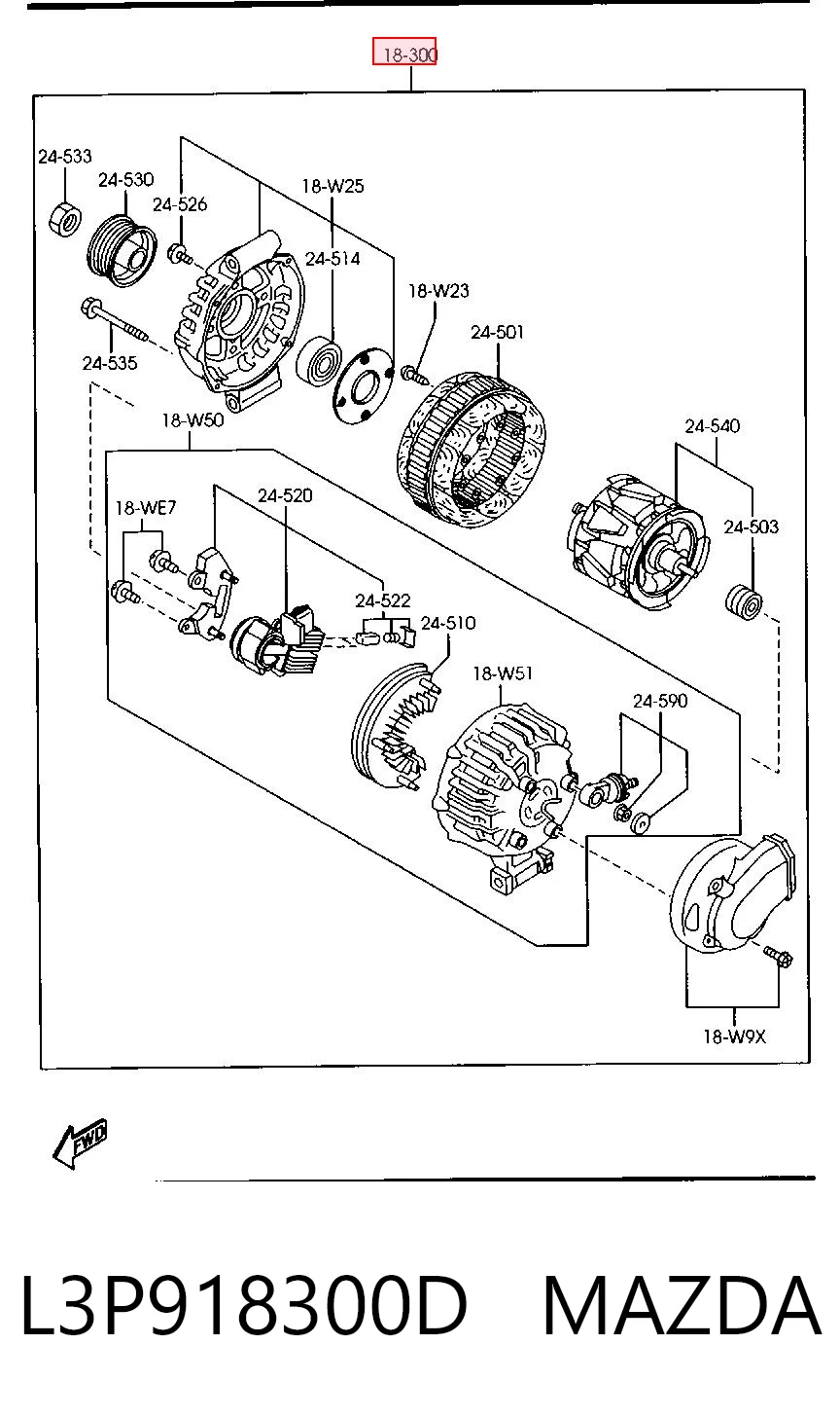 L3P918300D Mazda Генератор автомобильный
