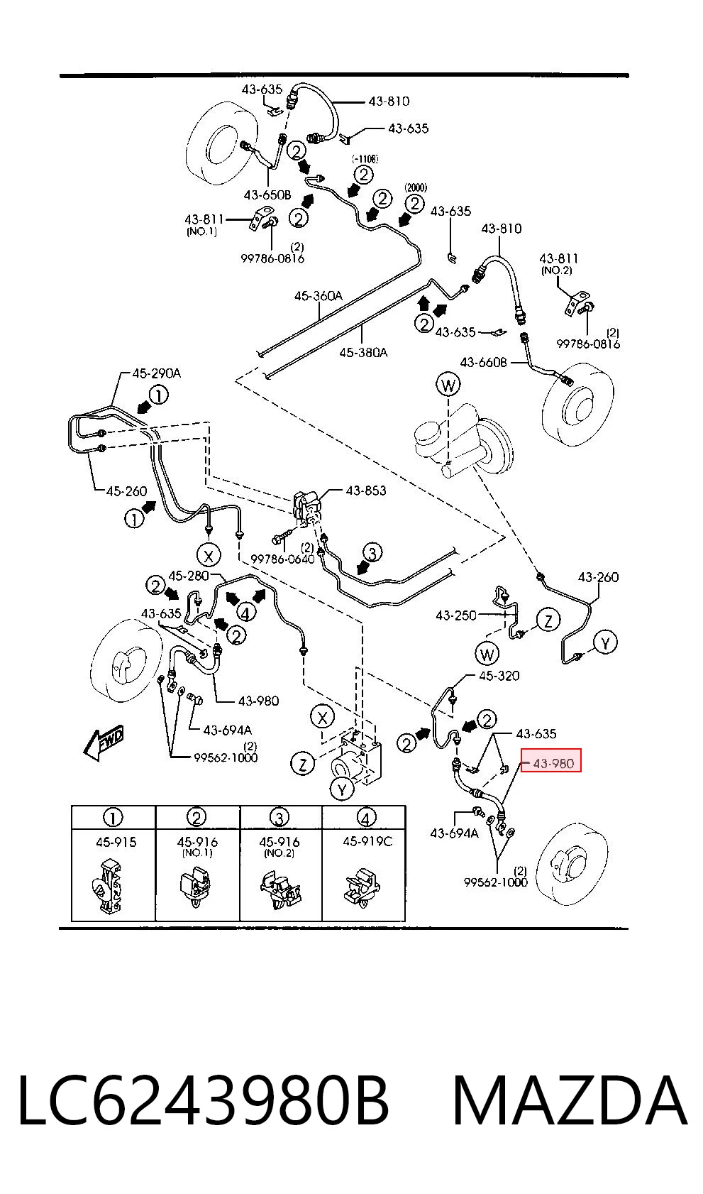  Шланг тормозной передний Mazda MPV 2