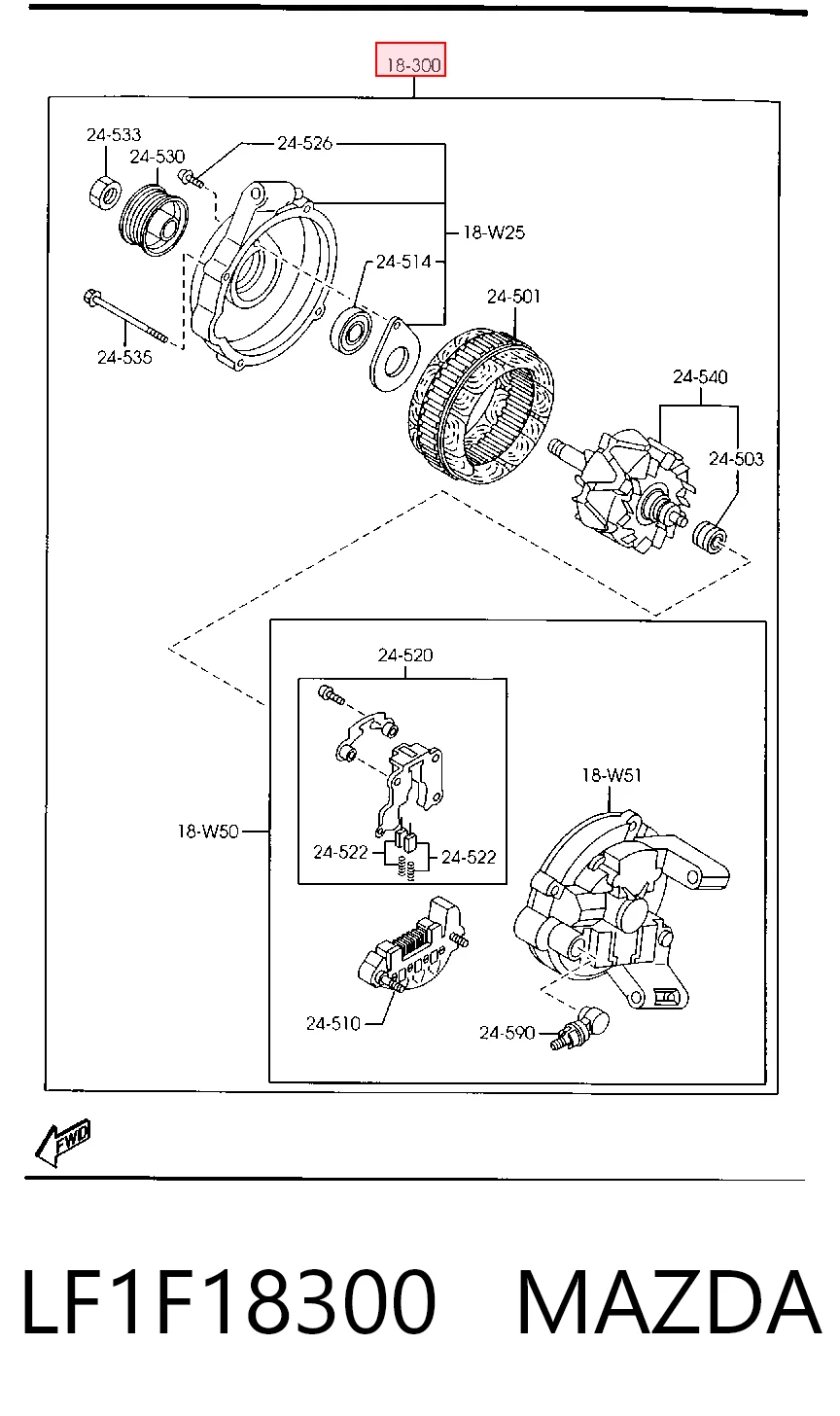 LF1F18300 Mazda Генератор автомобильный