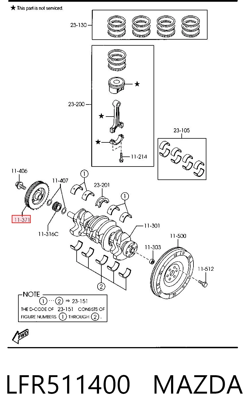 LFR511400 Mazda Шкив коленчатого вала