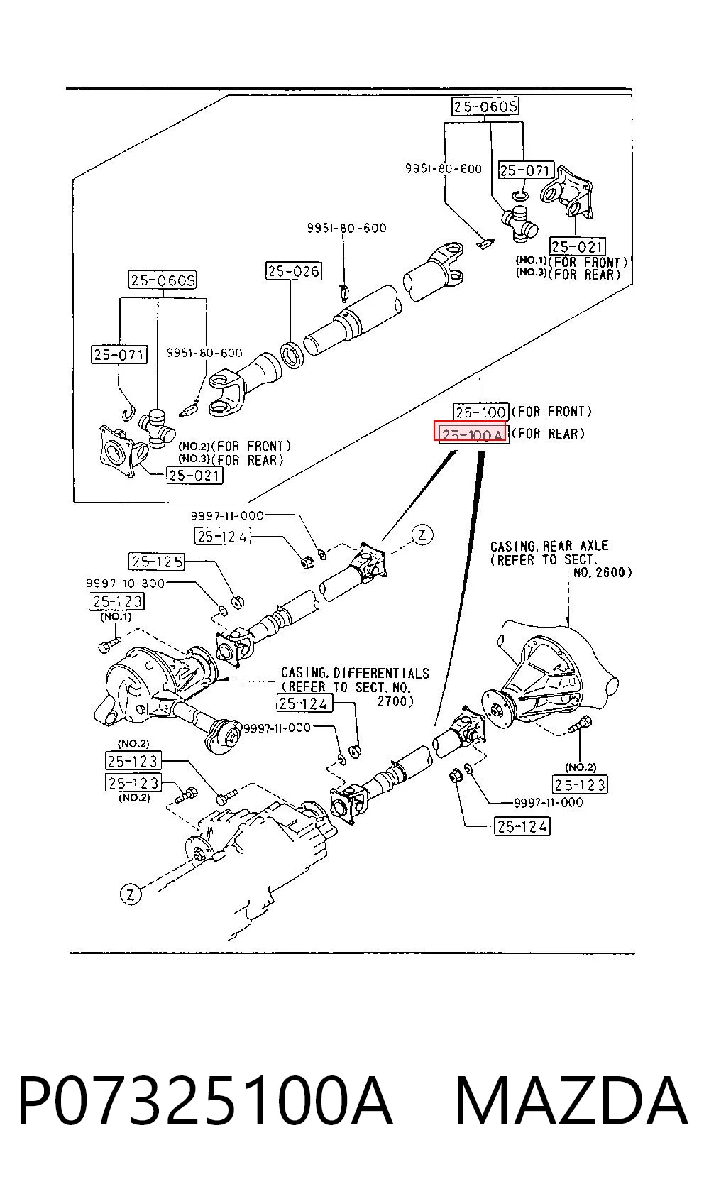 Вал карданный задний, в сборе Mazda E SR2