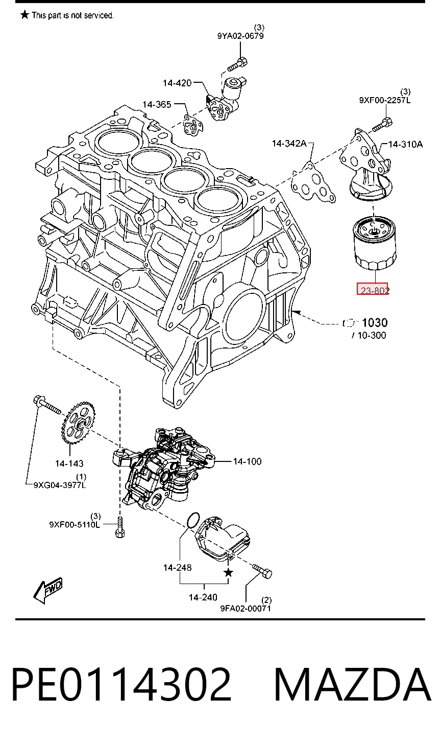 PE0114302 Mazda Масляный фильтр двигателя