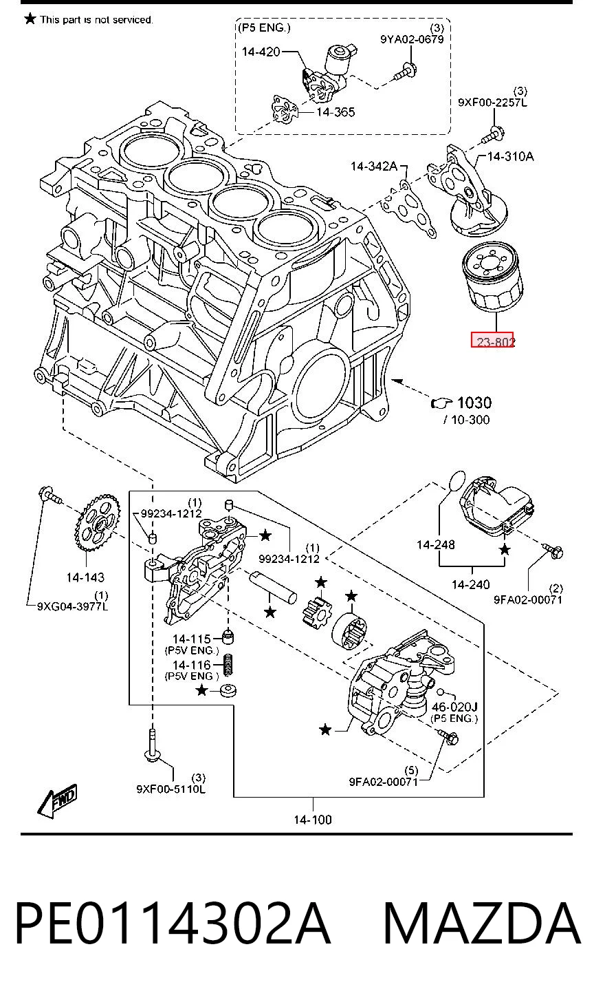 PE0114302A Mazda Масляный фильтр двигателя