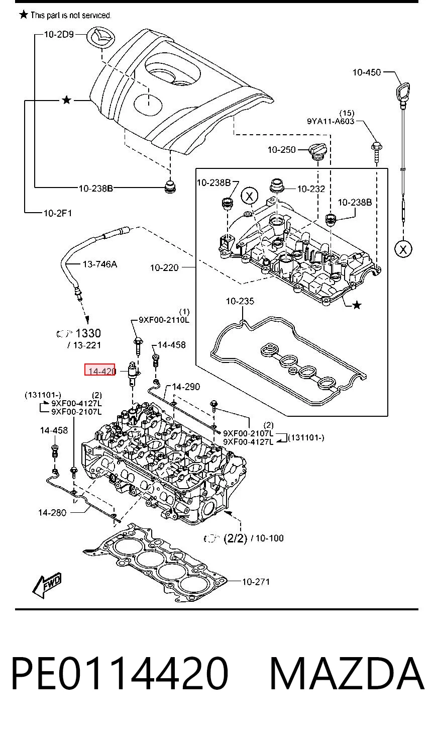 PE0114420 Mazda Клапан положения фаз распредвала