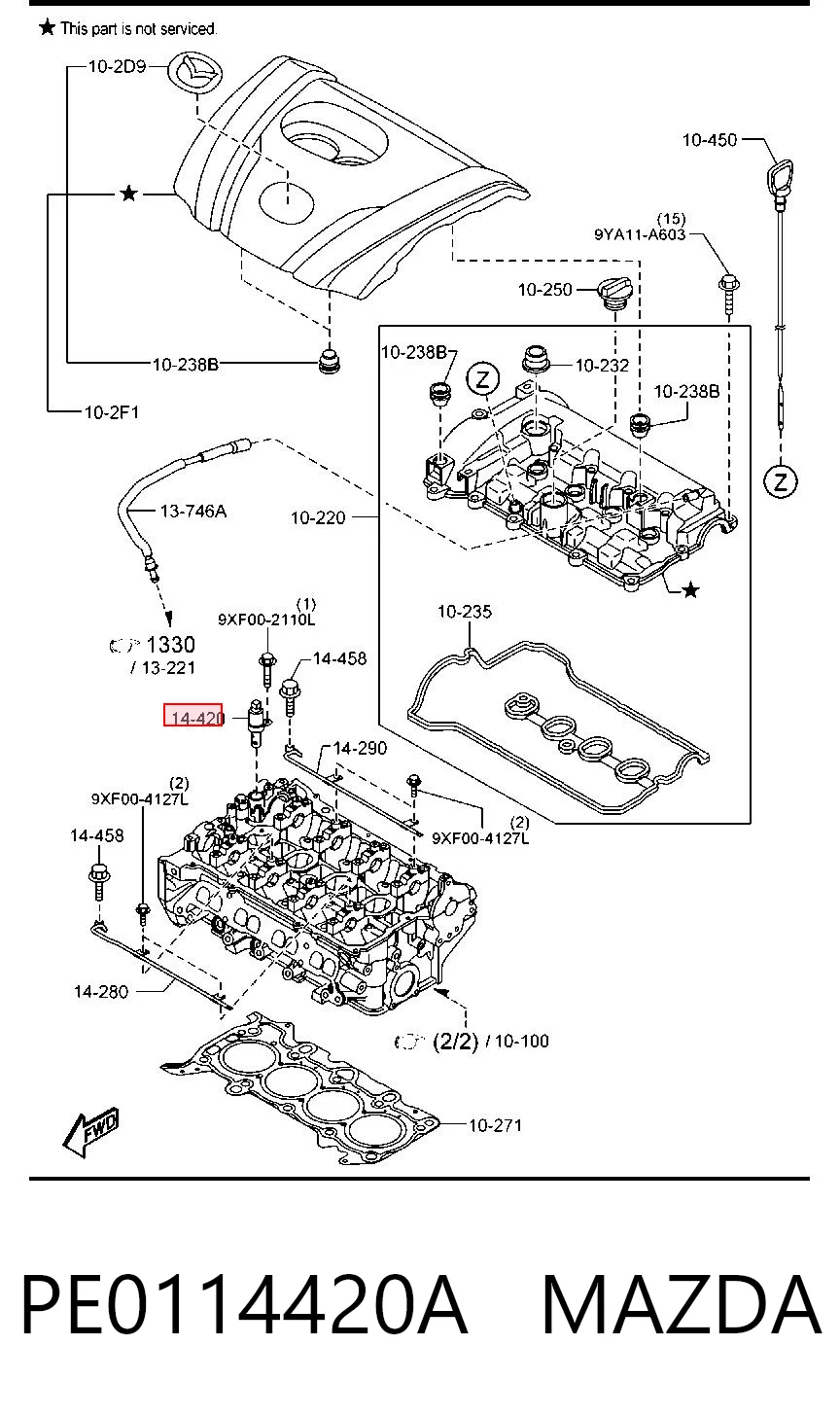 PE0114420A Mazda Клапан положения фаз распредвала