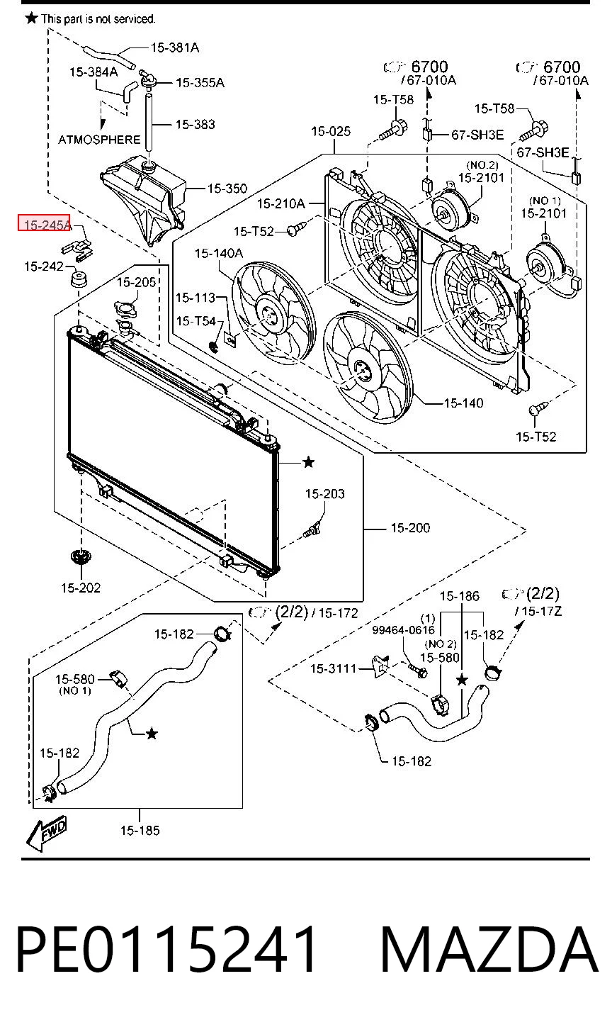 PE0115241 Mazda Подушка радиатора охлаждения