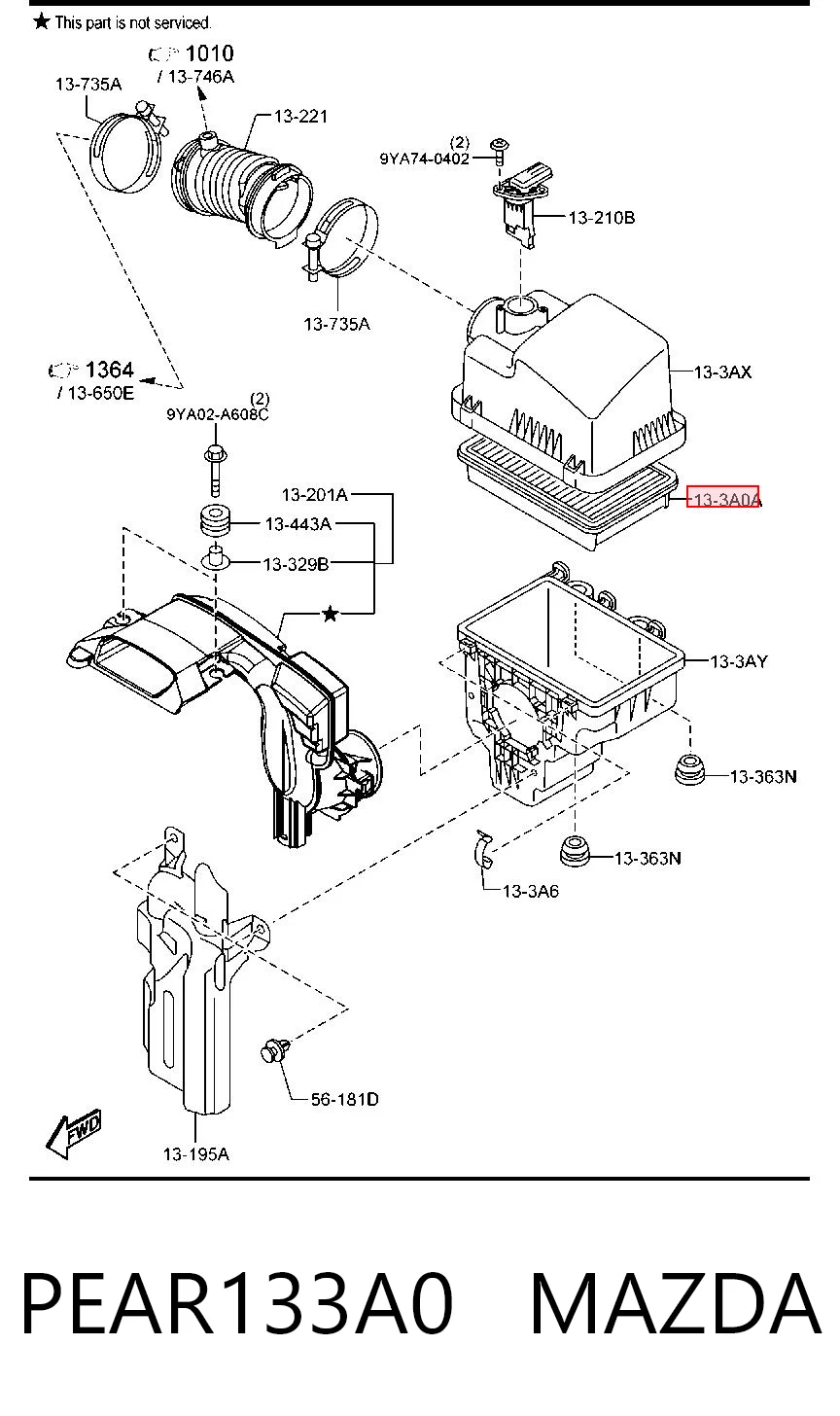 PEAR133A0 Mazda Воздушный фильтр двигателя