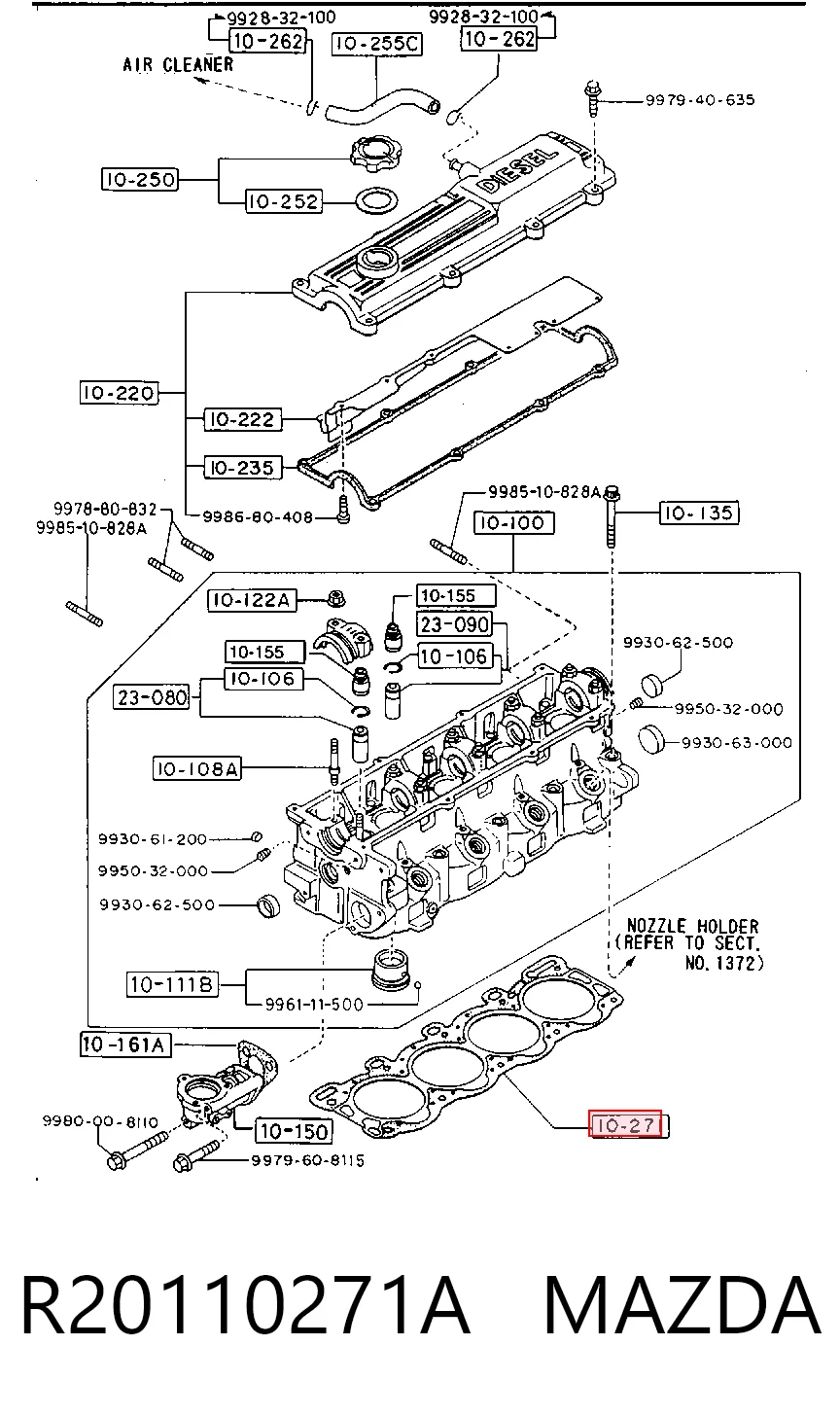 Прокладка ГБЦ NIPPON MOTORS R2B610271 цена, от 22.80 USD