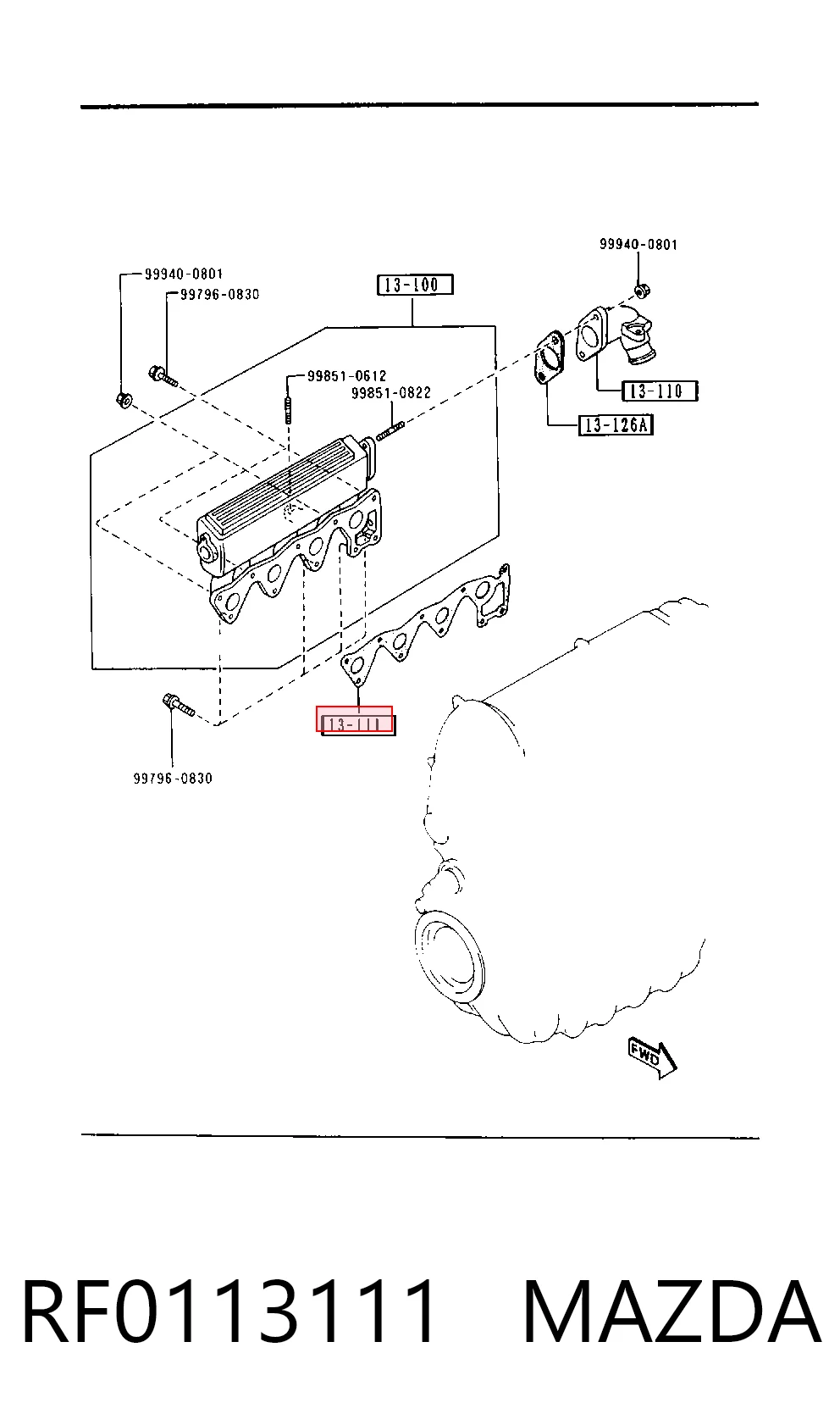  Прокладка впускного коллектора на Mazda E 2000/2200 SR2