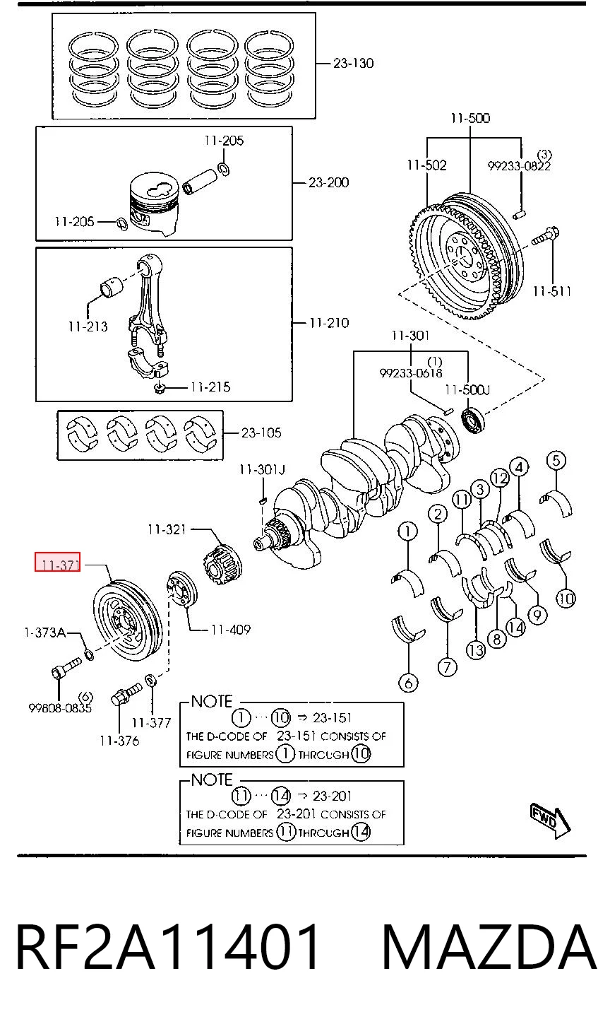 RF2A11401 Mazda